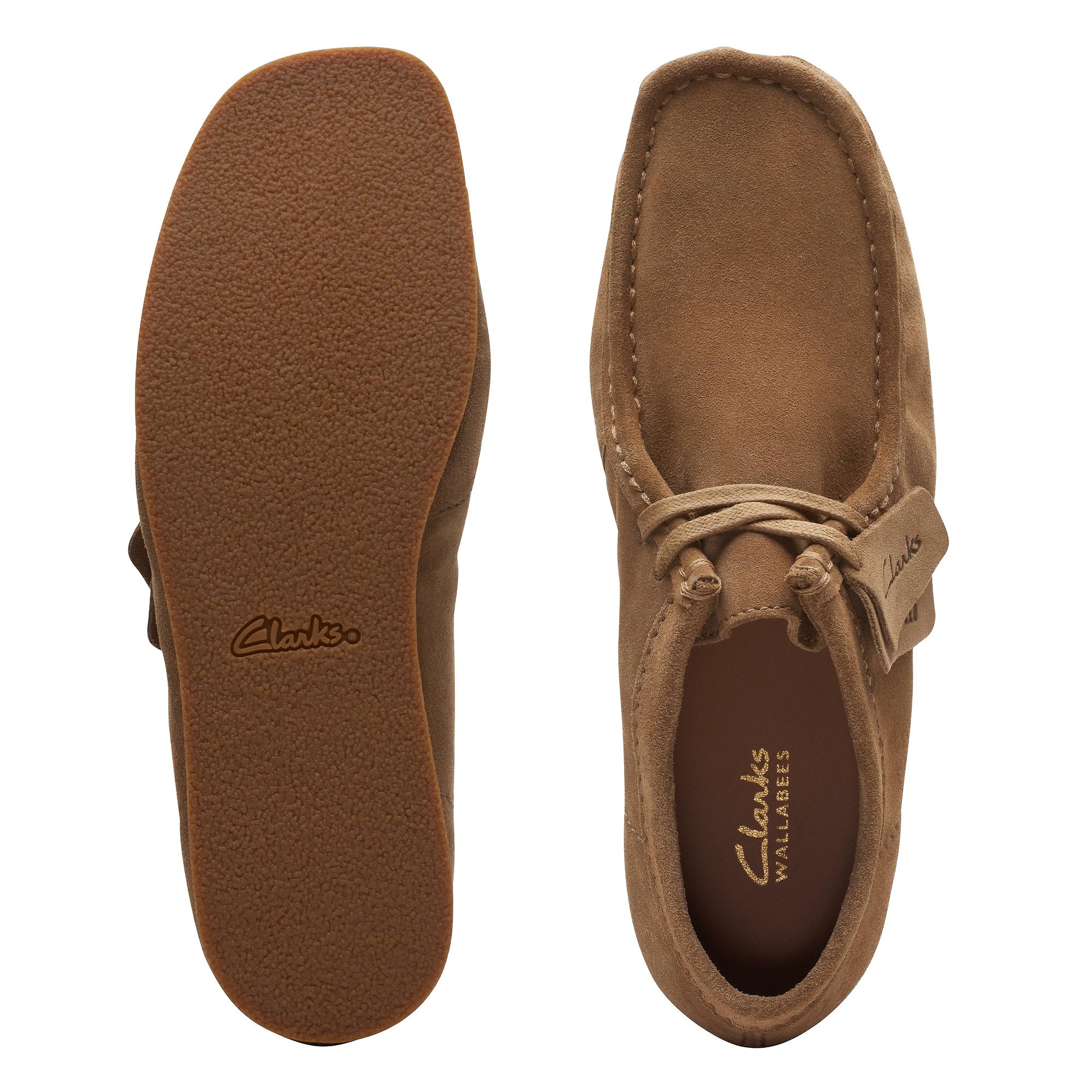 Clarks Men's Wallabee Evo Shoes - Dark Sand Suede | British Attire