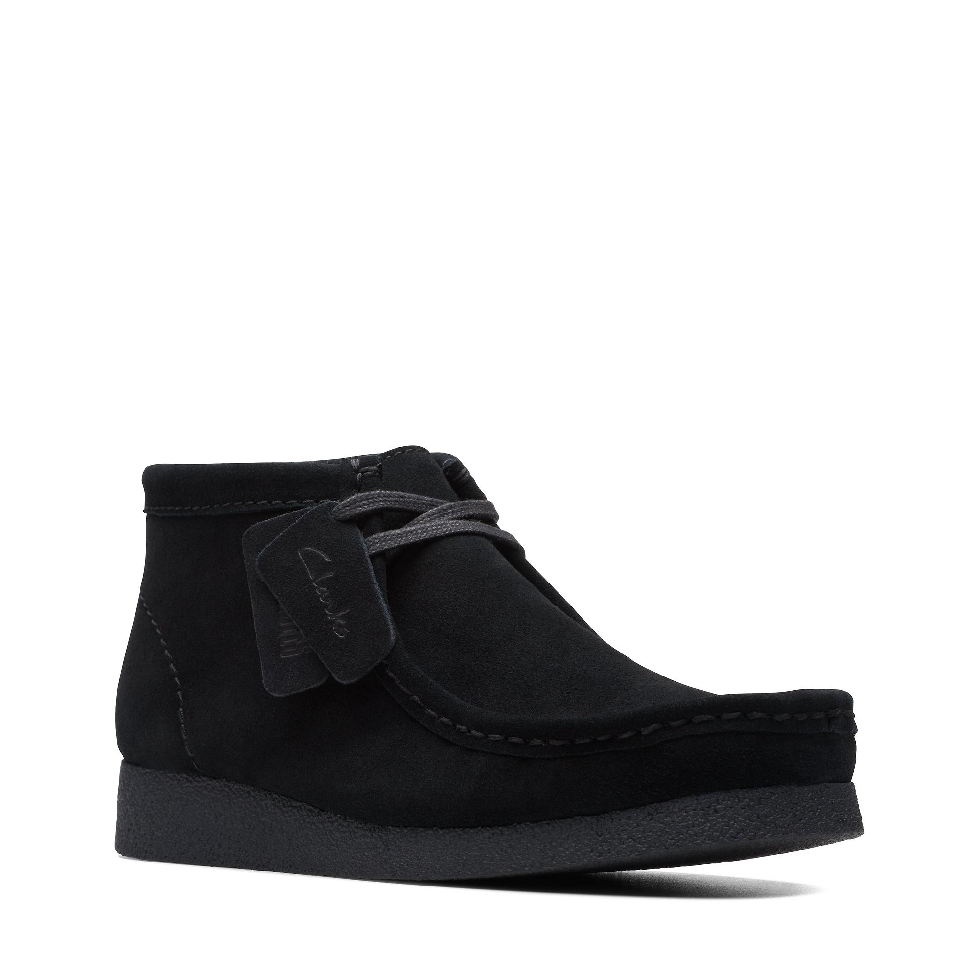 Clarks Men's Wallabee Evo Suede Boot - Black | British Attire