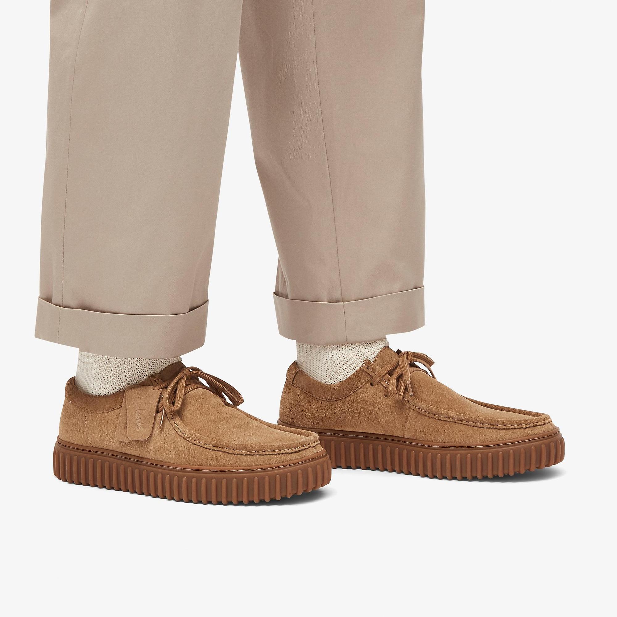 Clarks Men's Torhill Lo Shoes - Dark Sand Suede | British Attire