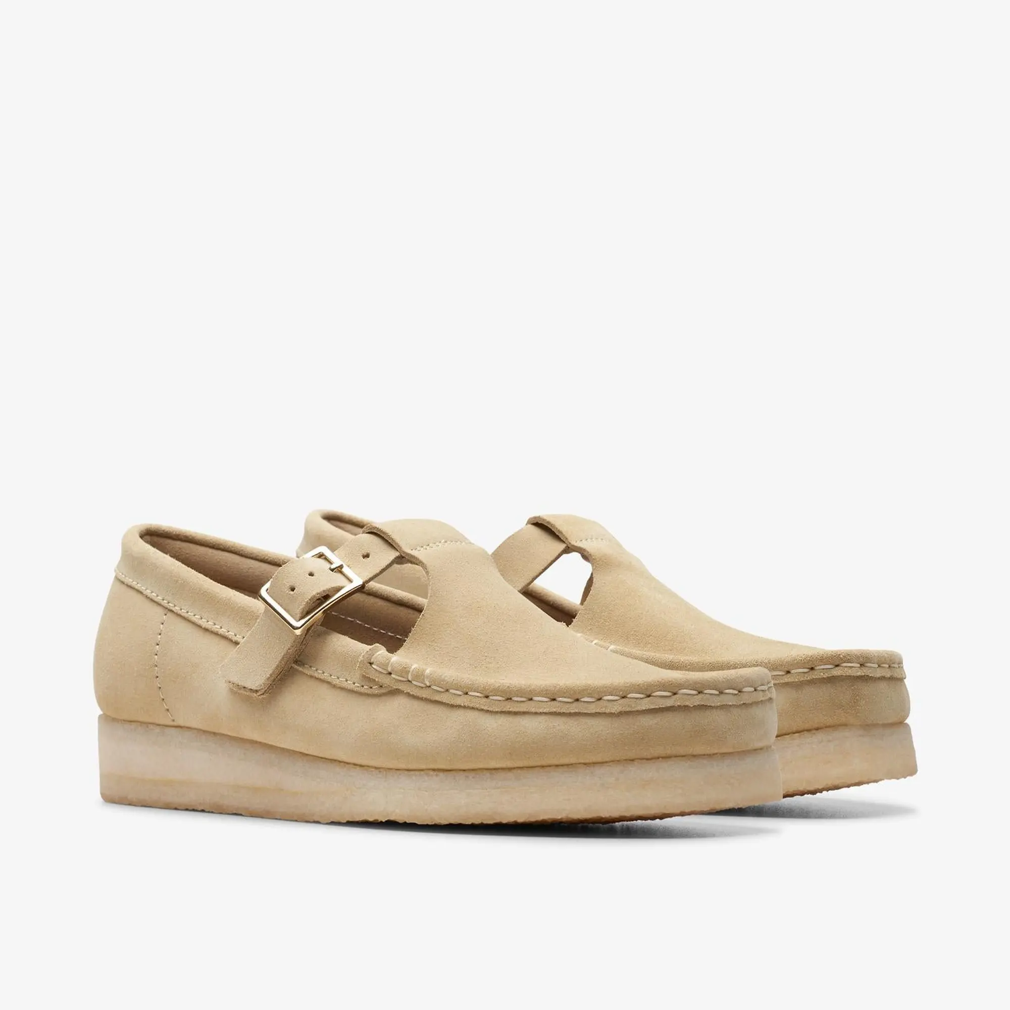 Product image 5 of 7 of Clarks Originals Women's Wallabee T-Bar Shoes - Maple Suede