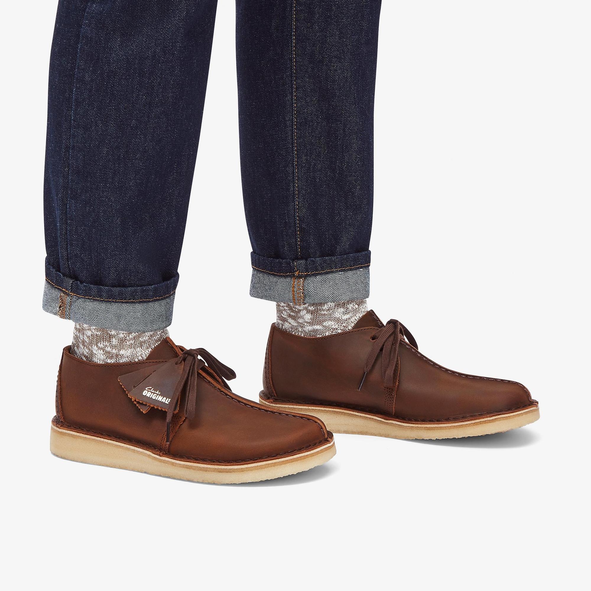 Clarks Originals Men's Desert Trek Shoes - Beeswax Leather