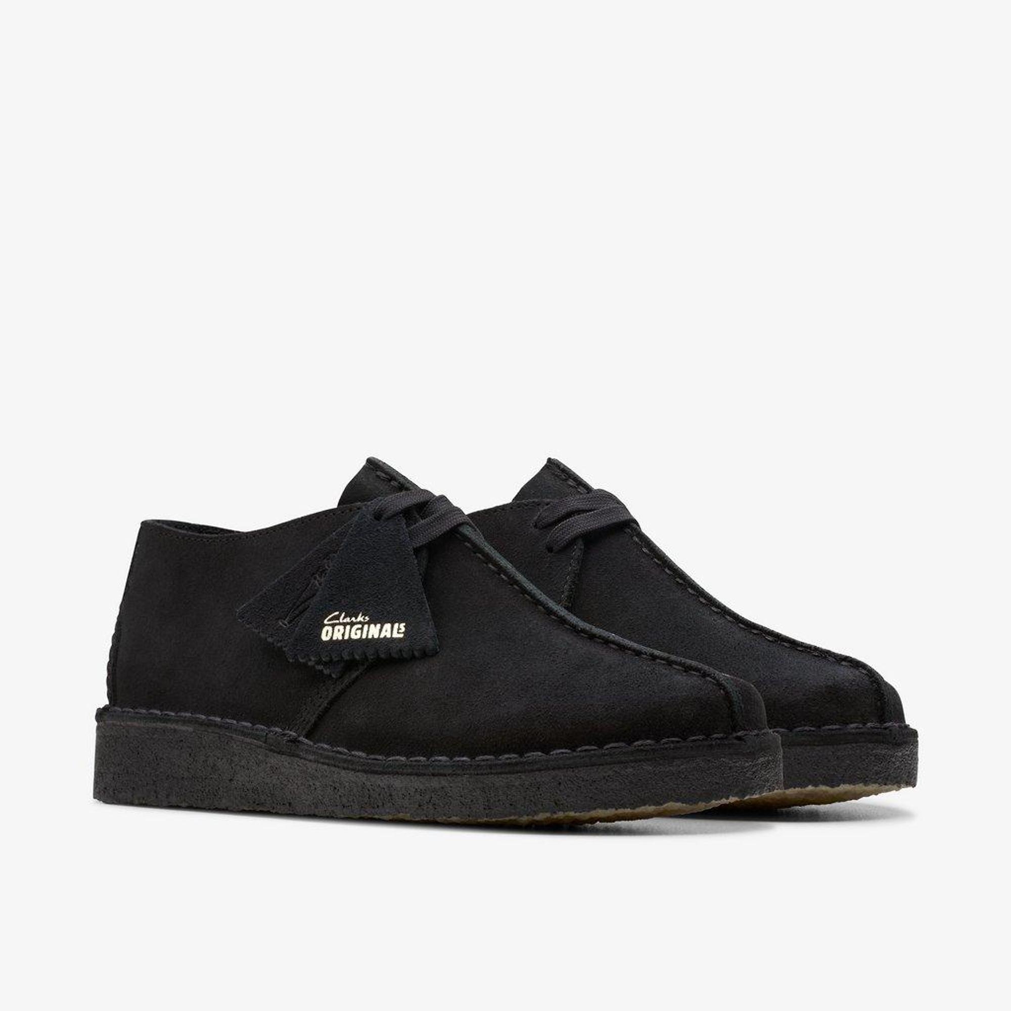 Clarks Originals Men's Desert Trek Shoes - Black Suede | British