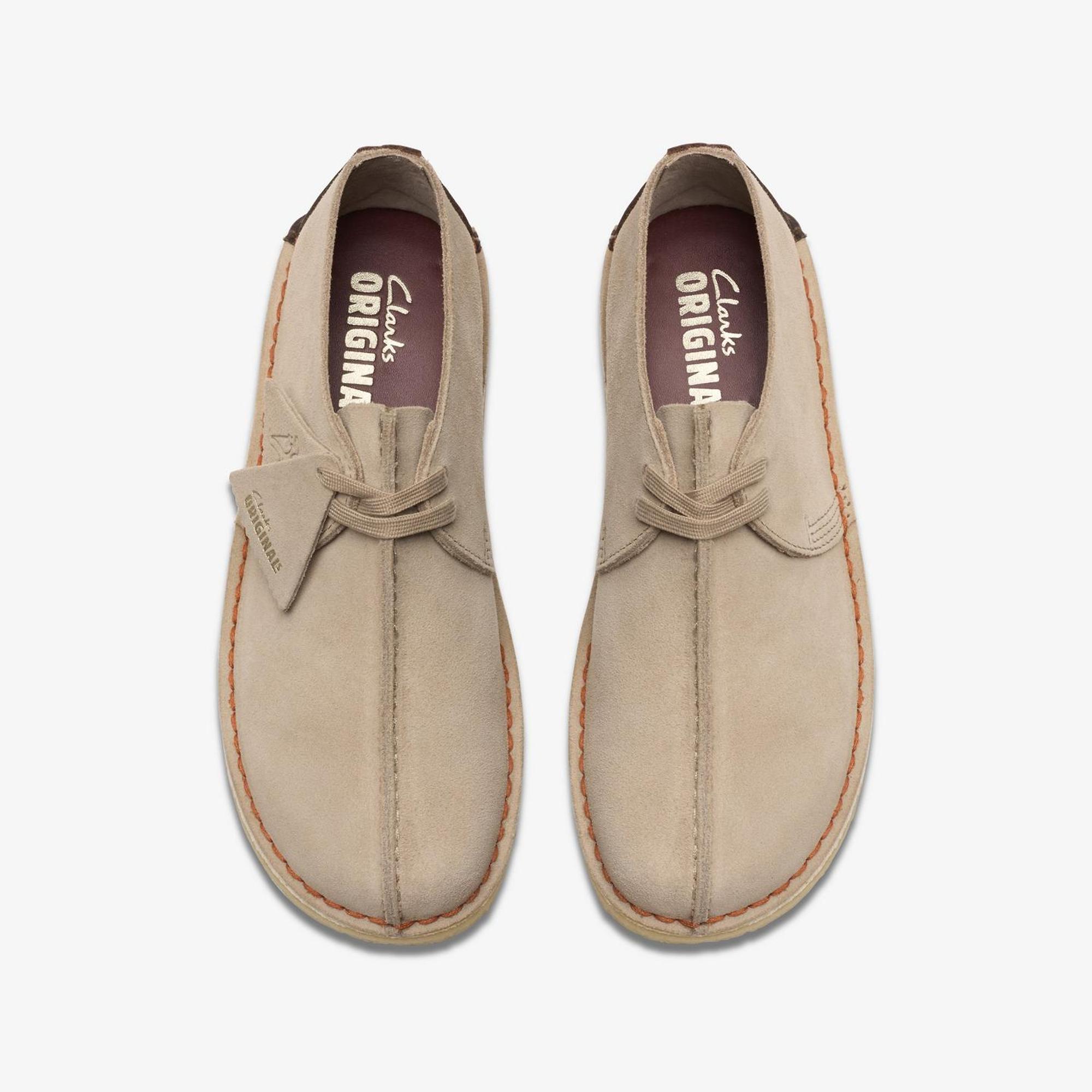Clarks Originals Men's Desert Trek Shoes - Sand Suede | British Attire