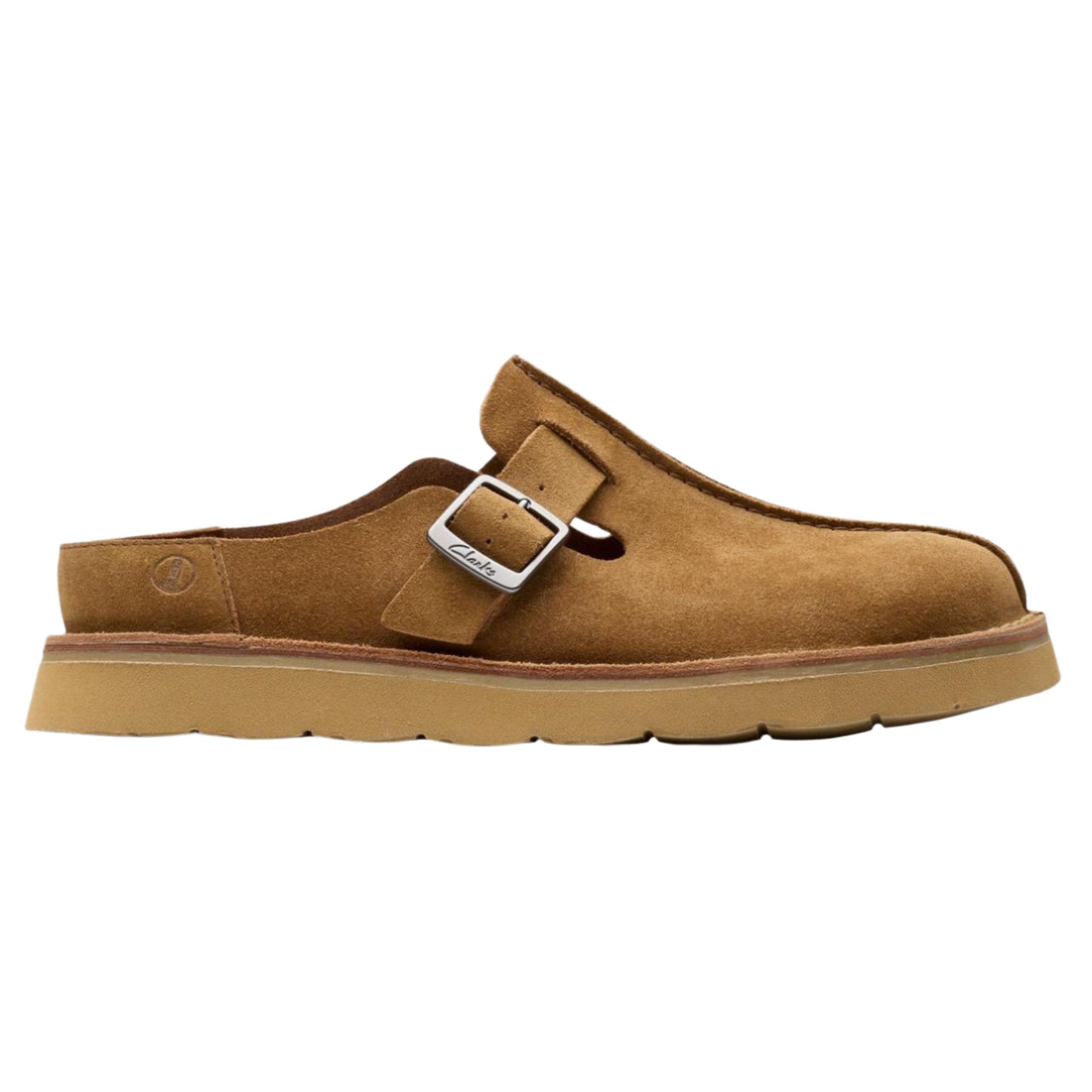 Clarks Men's Solsbury Suede Mule - Cola Suede | British Attire