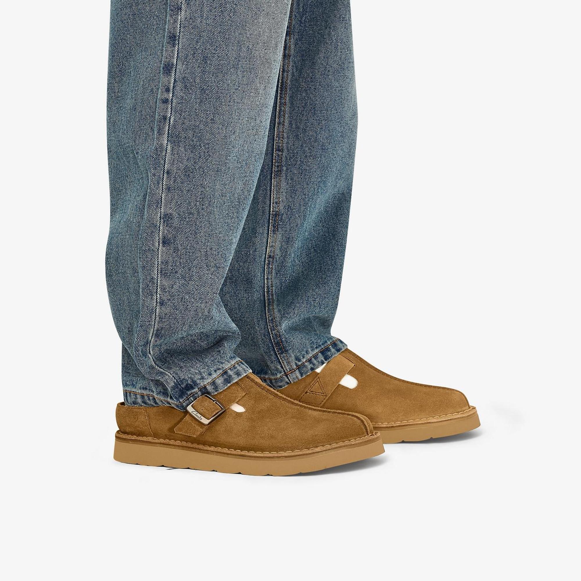 Clarks Men's Solsbury Suede Mule - Cola Suede | British Attire