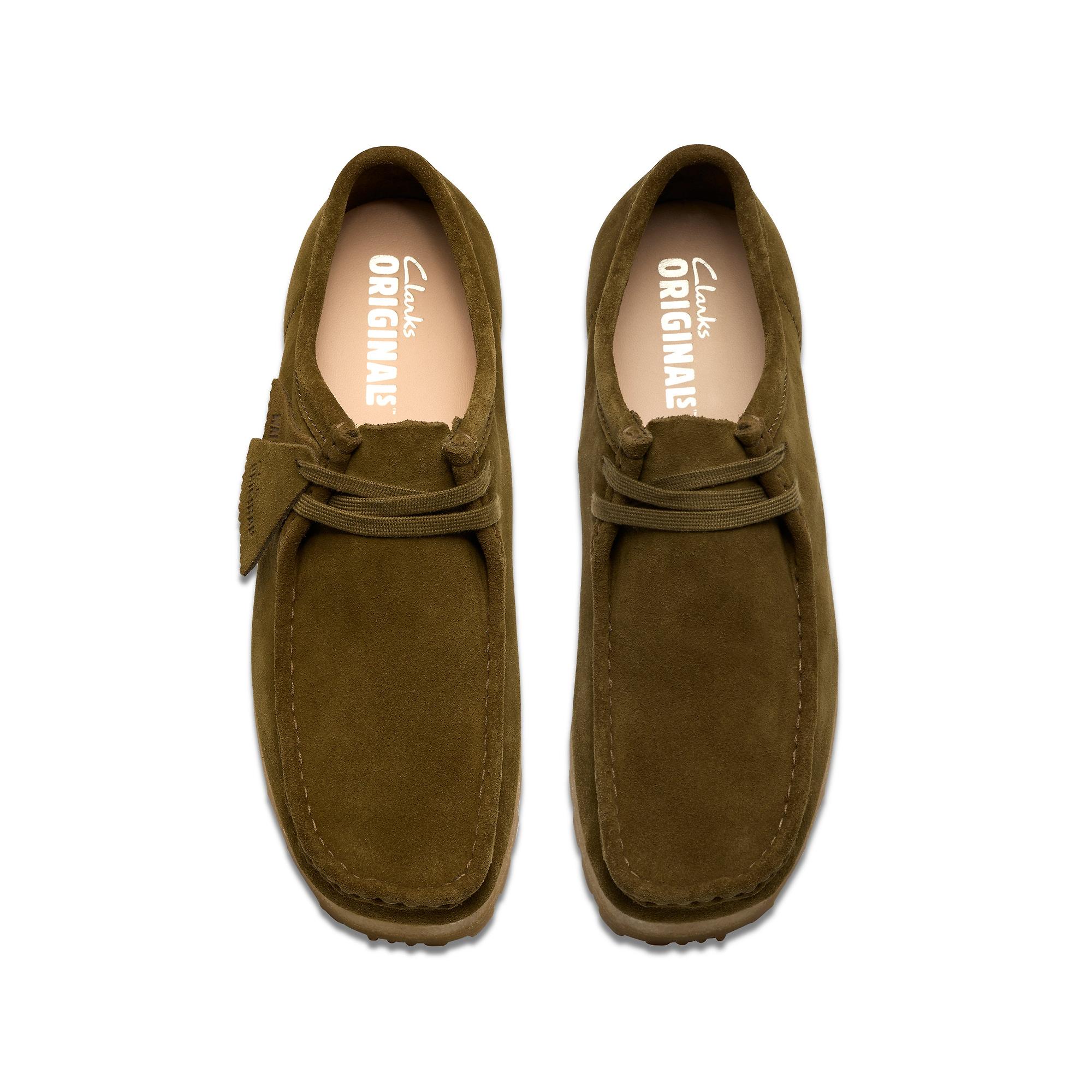 Clarks Originals Men's Wallabee RB Shoes - Olive Suede | British