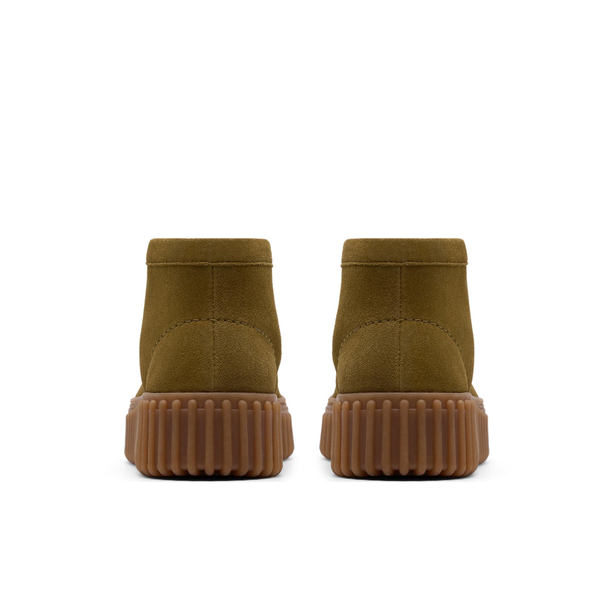 Clarks Women's Torhill Moss Boots - Olive Suede | British Attire