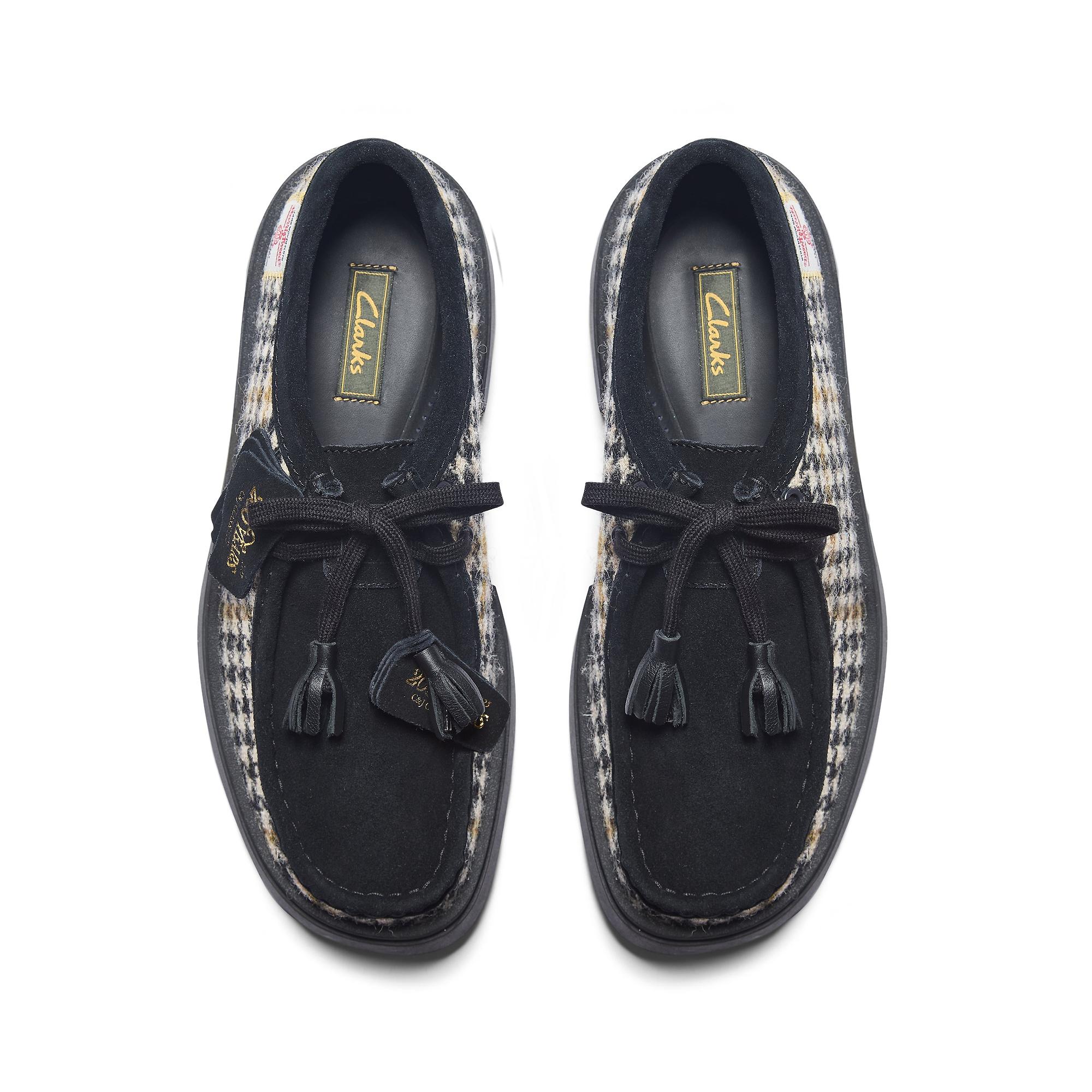 Clarks Men's Torview Shoes - Harris Tweed Black Combi | British Attire