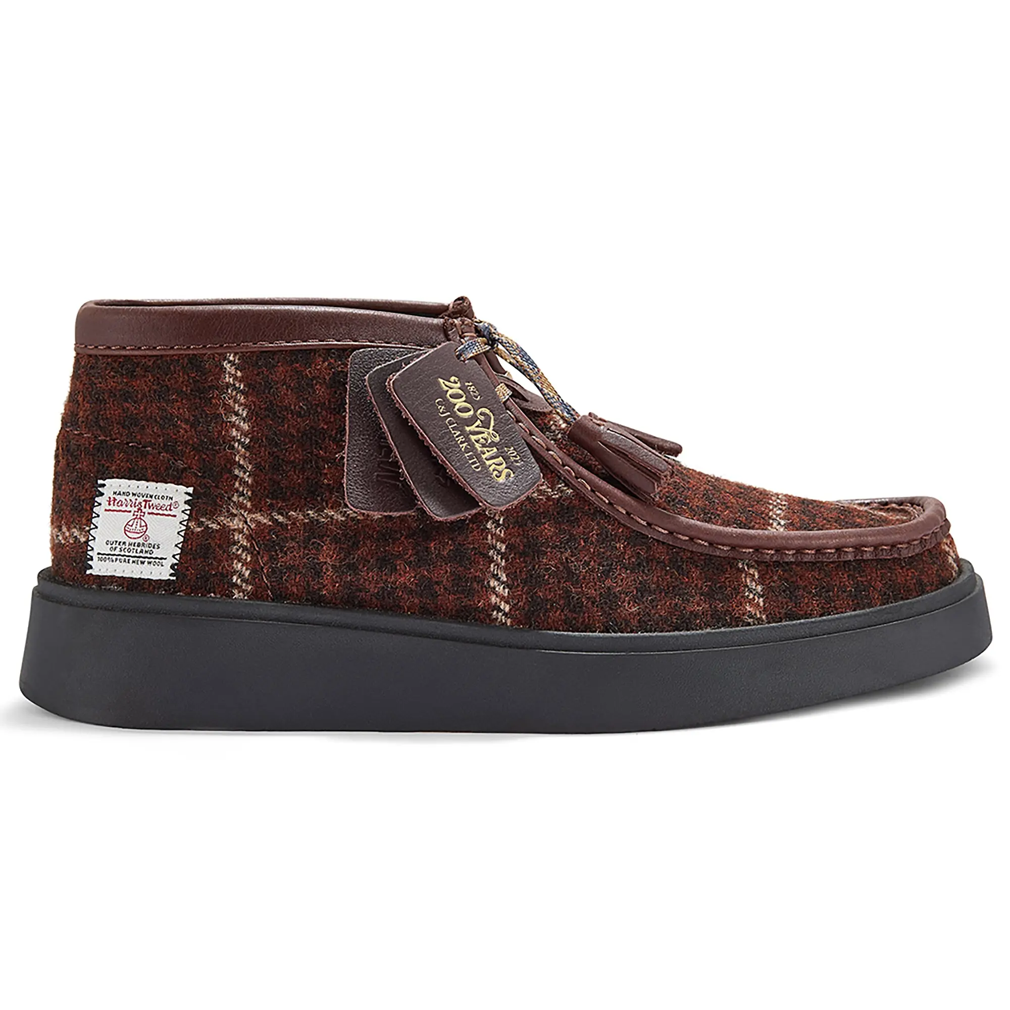 Product image 1 of 5 of Clarks Men's Torview Hi Ankle Boots - Harris Tweed Burgundy Combi