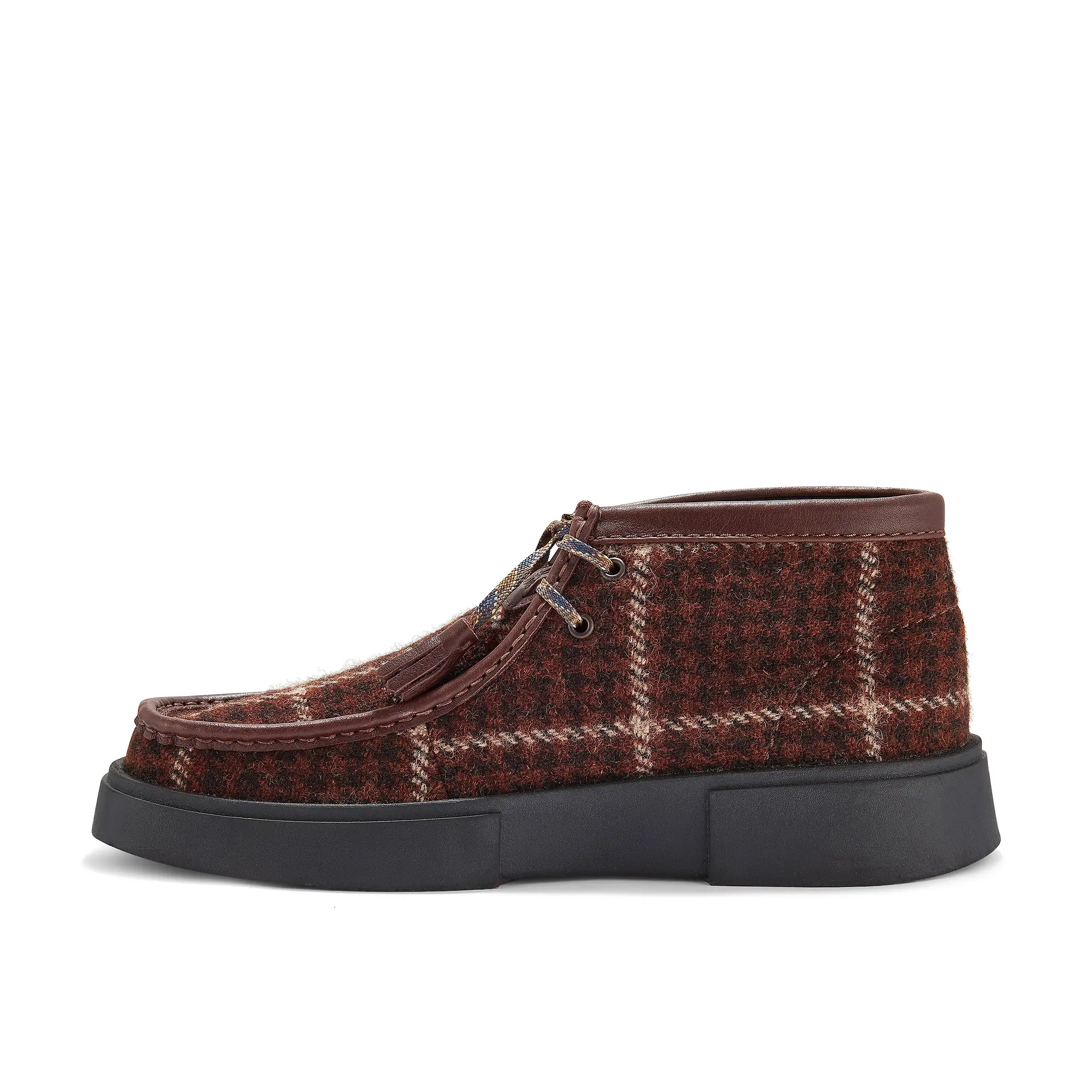 Product image 2 of 5 of Clarks Men's Torview Hi Ankle Boots - Harris Tweed Burgundy Combi
