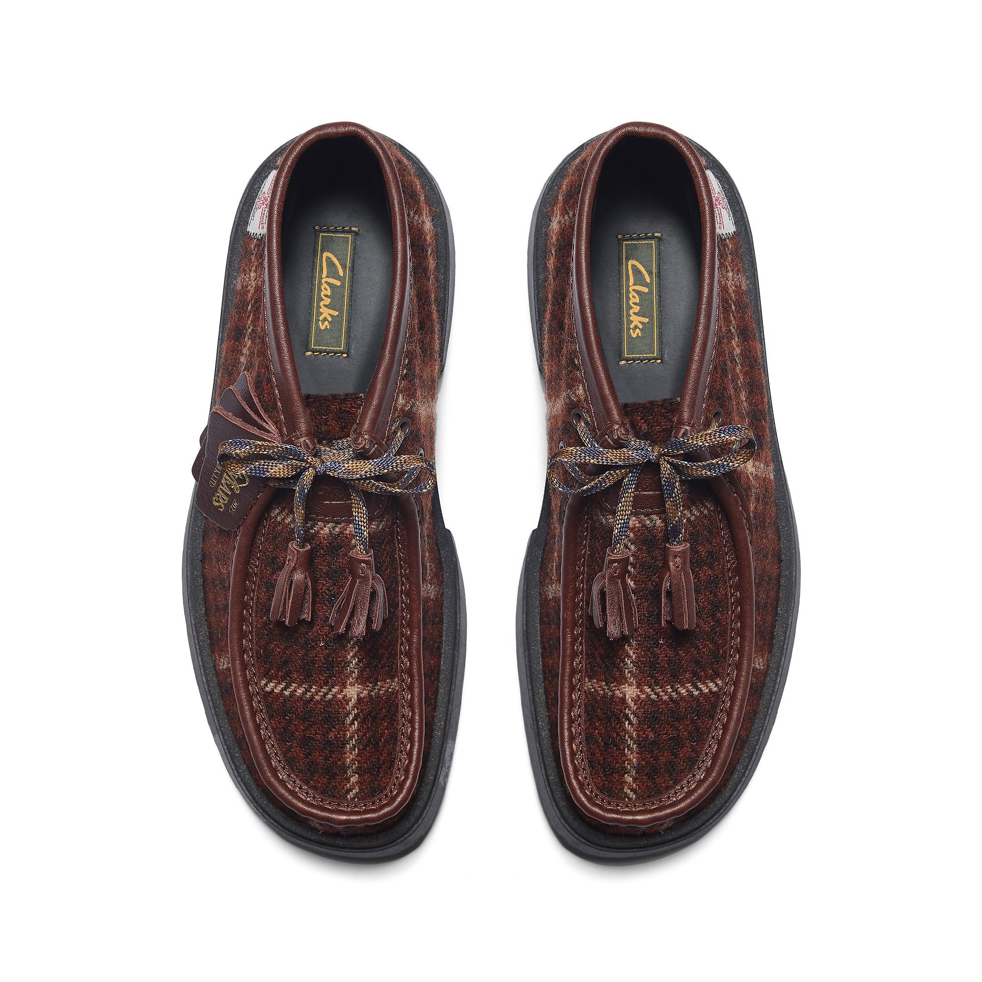 Clarks Men's Torview Hi Ankle Boots - Harris Tweed Burgundy Combi