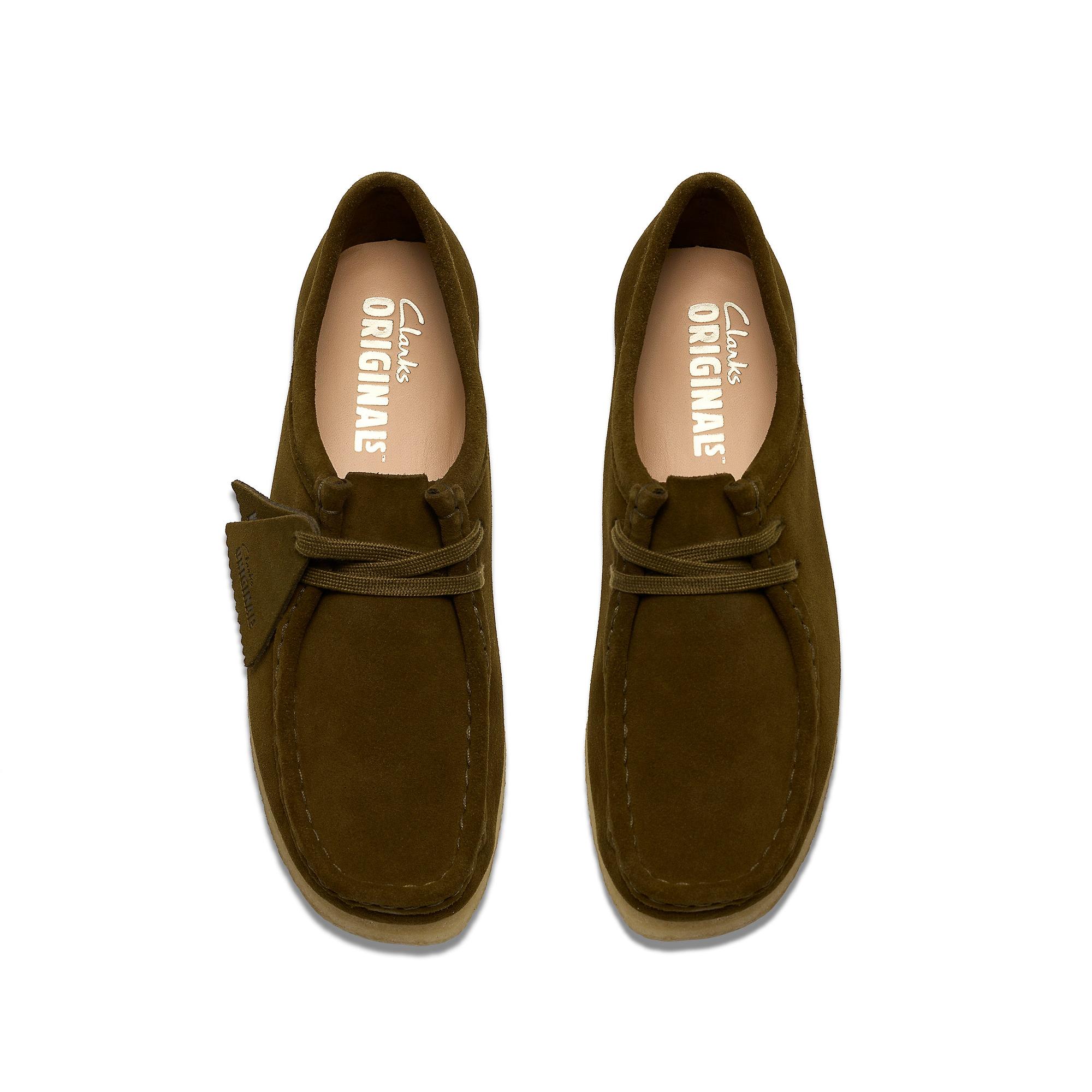 Clarks Originals Women's Wallabee Shoes - Olive Suede | British Attire