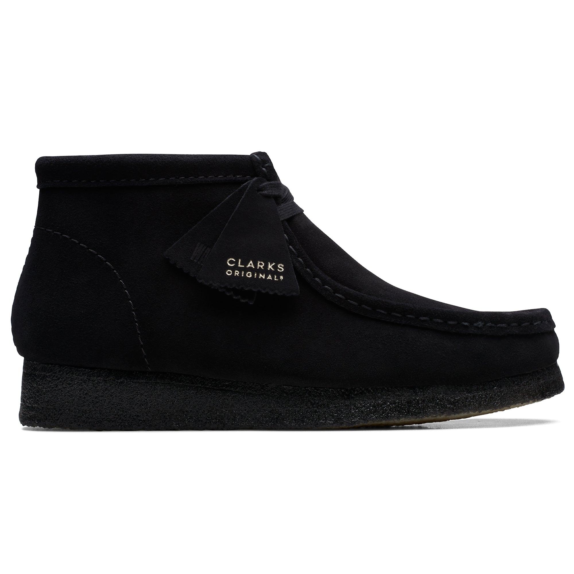 Clarks Originals Men's Wallabee Boots - Black Suede | British Attire