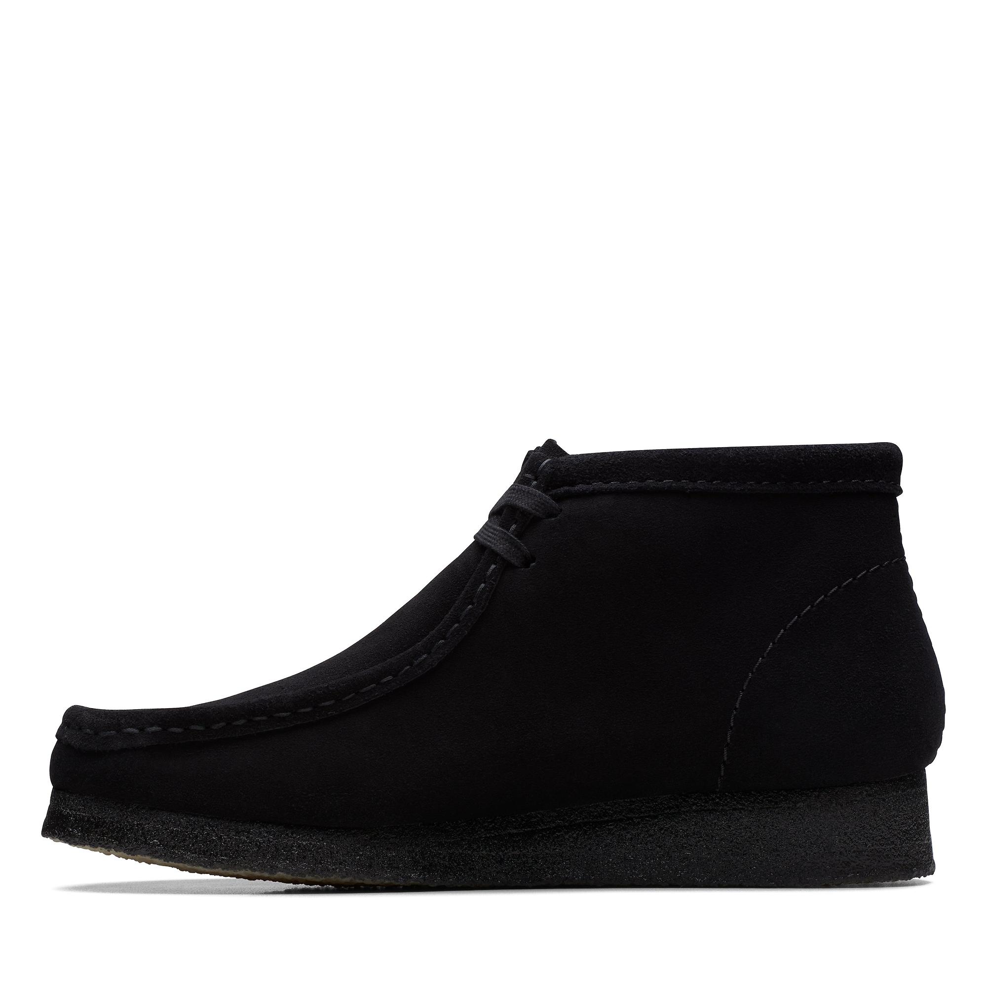 Clarks Originals Men's Wallabee Boots - Black Suede | British Attire
