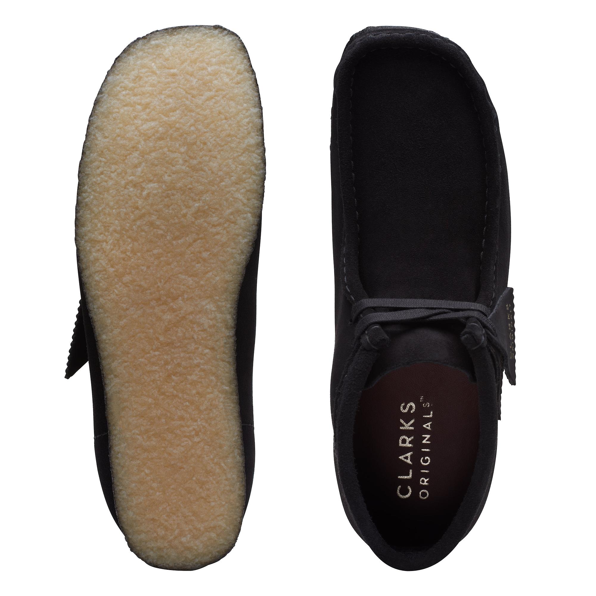 Clarks Originals Men's Wallabee Boots - Black Suede | British Attire