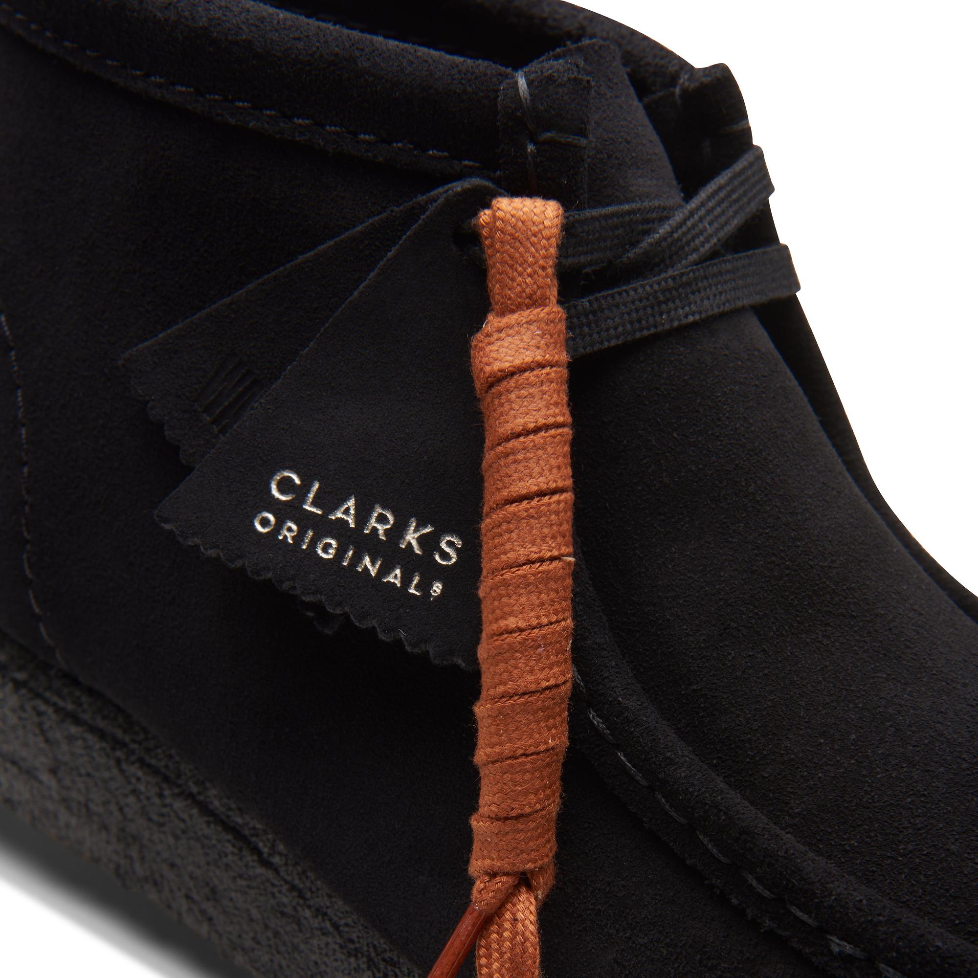 Clarks Originals Men's Wallabee Boots - Black Suede | British Attire