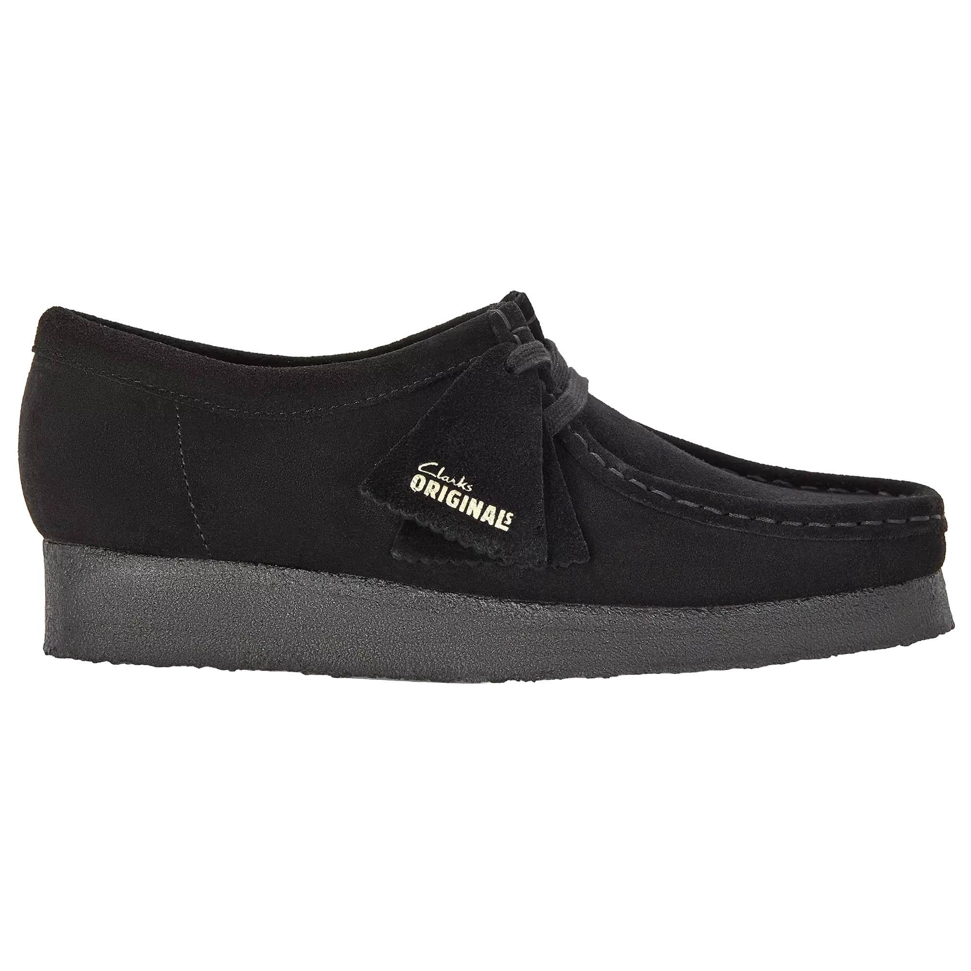 Clarks Originals Men's Wallabee Shoes - Black Suede | British Attire