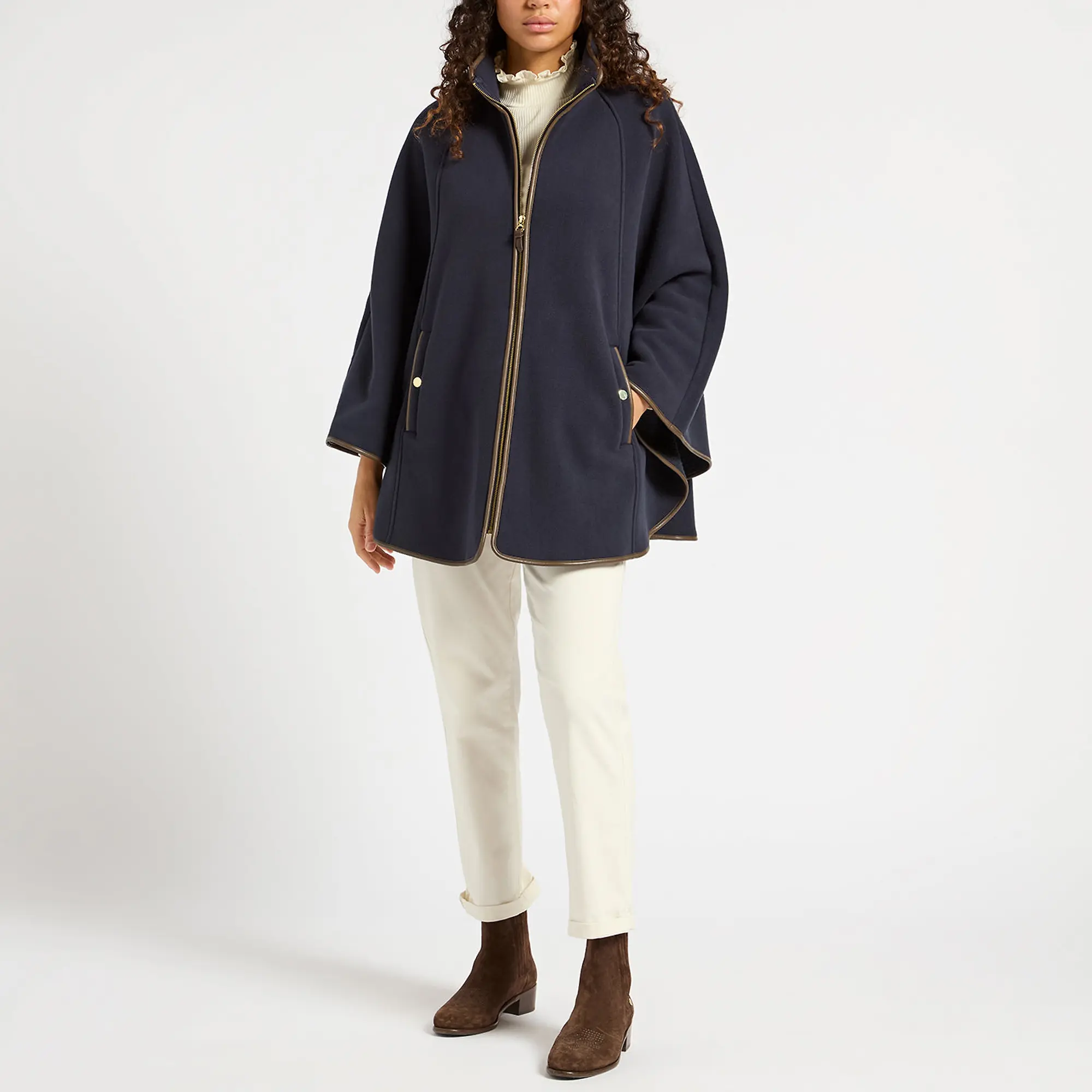 Product image 7 of 7 of Joules Women's Heritage Fleece Longline Cape - Navy