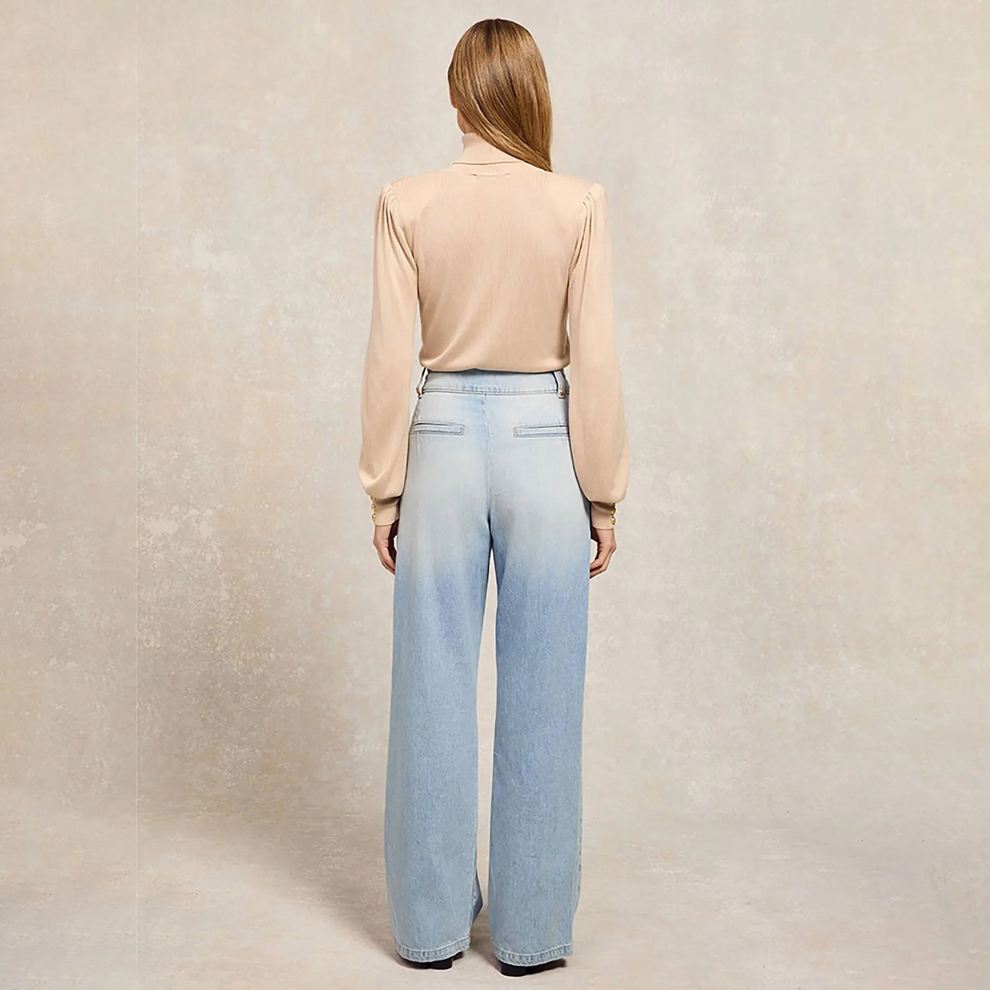 Product image 5 of 9 of Holland Cooper Women's Tailored Wide Leg Jeans - Vintage Indigo