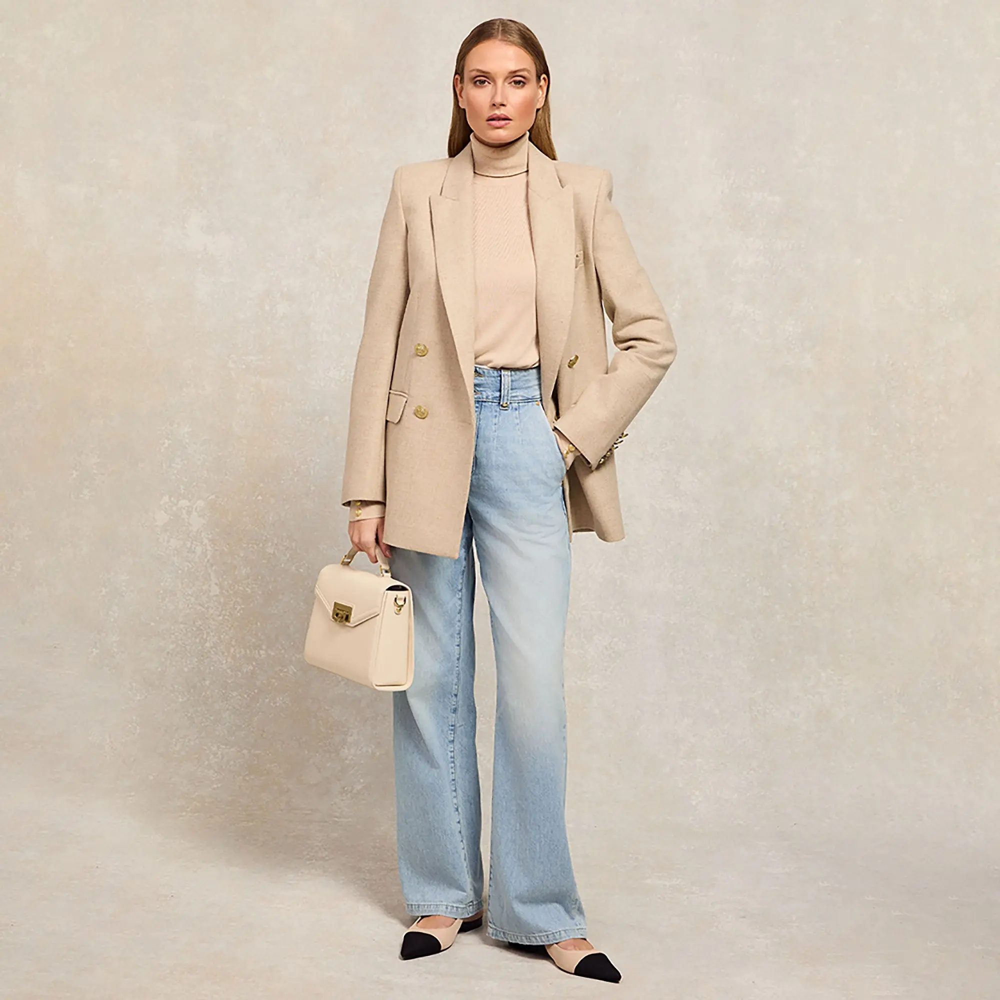 Product image 6 of 9 of Holland Cooper Women's Tailored Wide Leg Jeans - Vintage Indigo