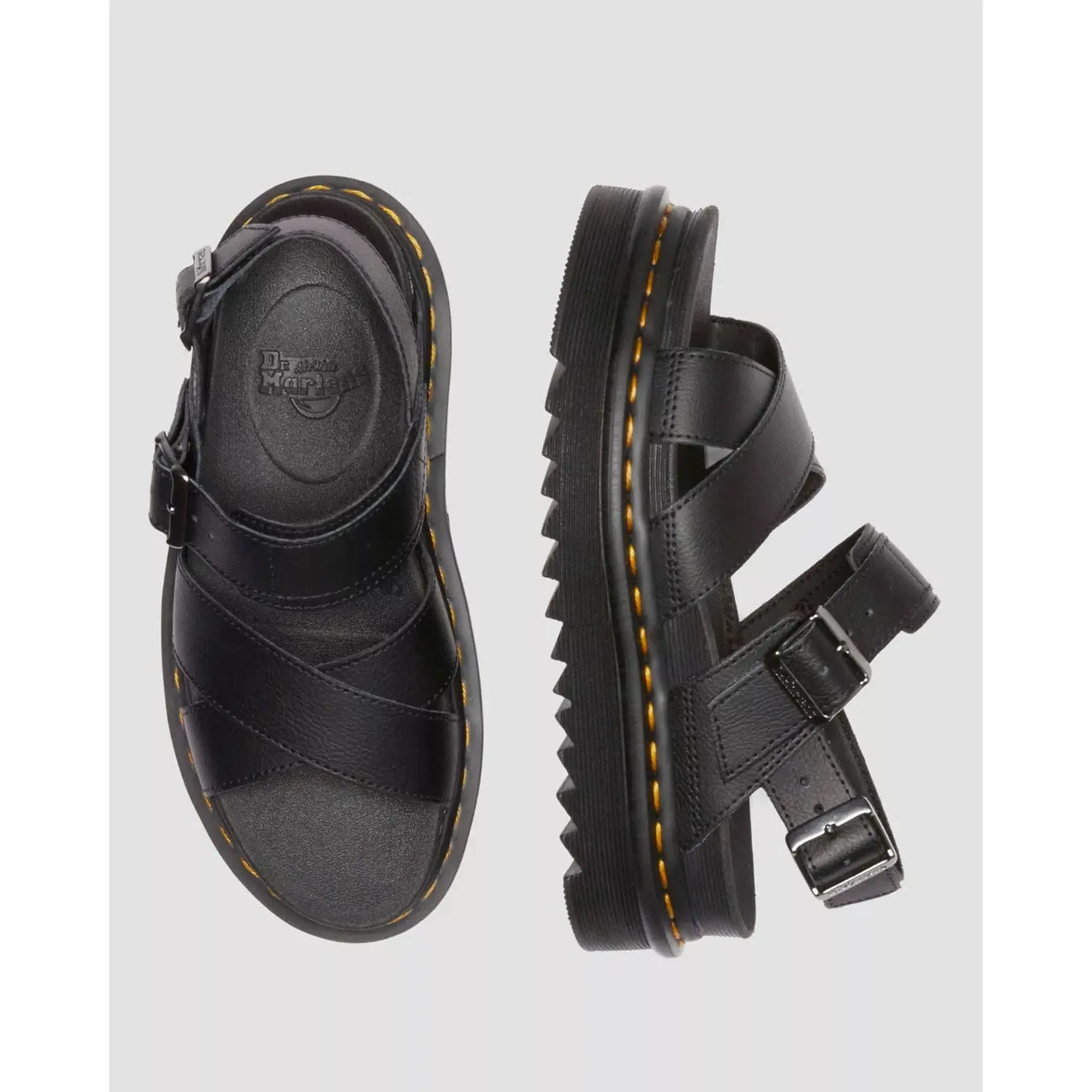 Product image 10 of 11 of Dr. Martens Women's Voss II Athena Leather Strap Sandals - Black