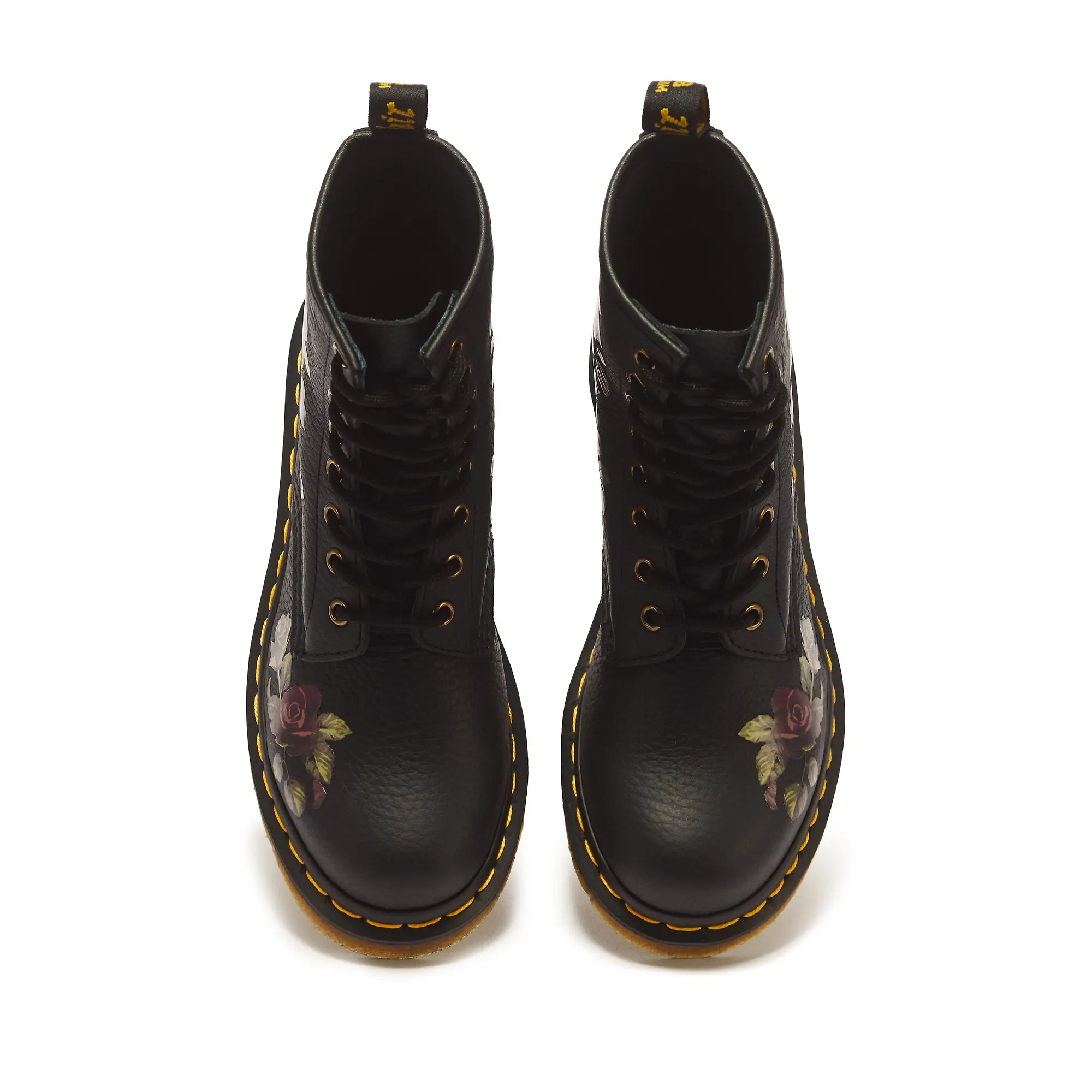 Product image 3 of 7 of Dr. Martens Women's 1460 Decayed Roses Classic Tumbled Nappa 8 Eye Boots - Black