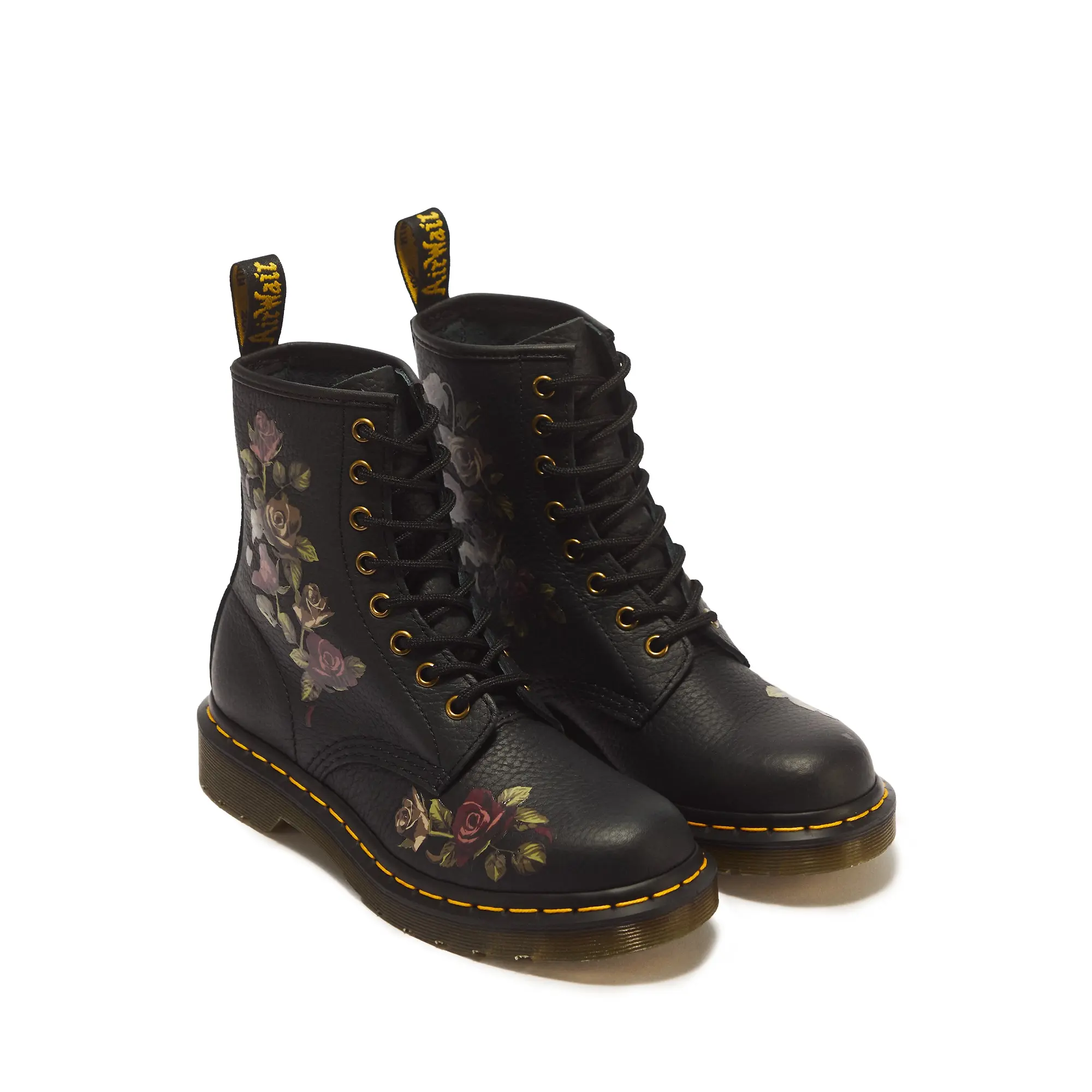 Product image 4 of 7 of Dr. Martens Women's 1460 Decayed Roses Classic Tumbled Nappa 8 Eye Boots - Black
