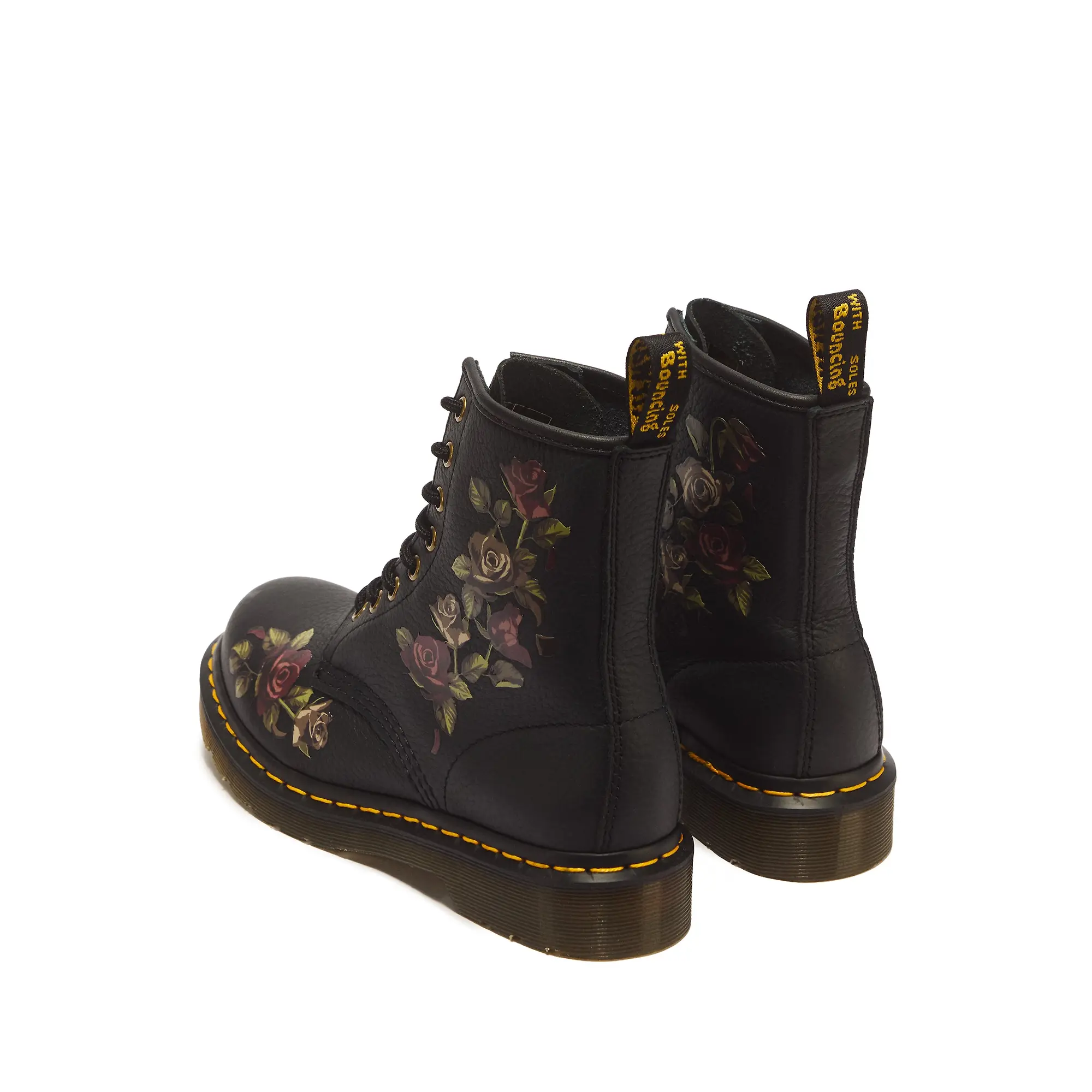 Product image 5 of 7 of Dr. Martens Women's 1460 Decayed Roses Classic Tumbled Nappa 8 Eye Boots - Black