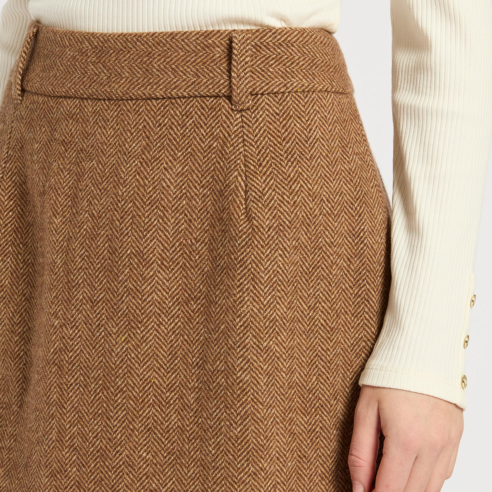 Joules Women's Bramble Tweed Skirt - Brown | British Attire