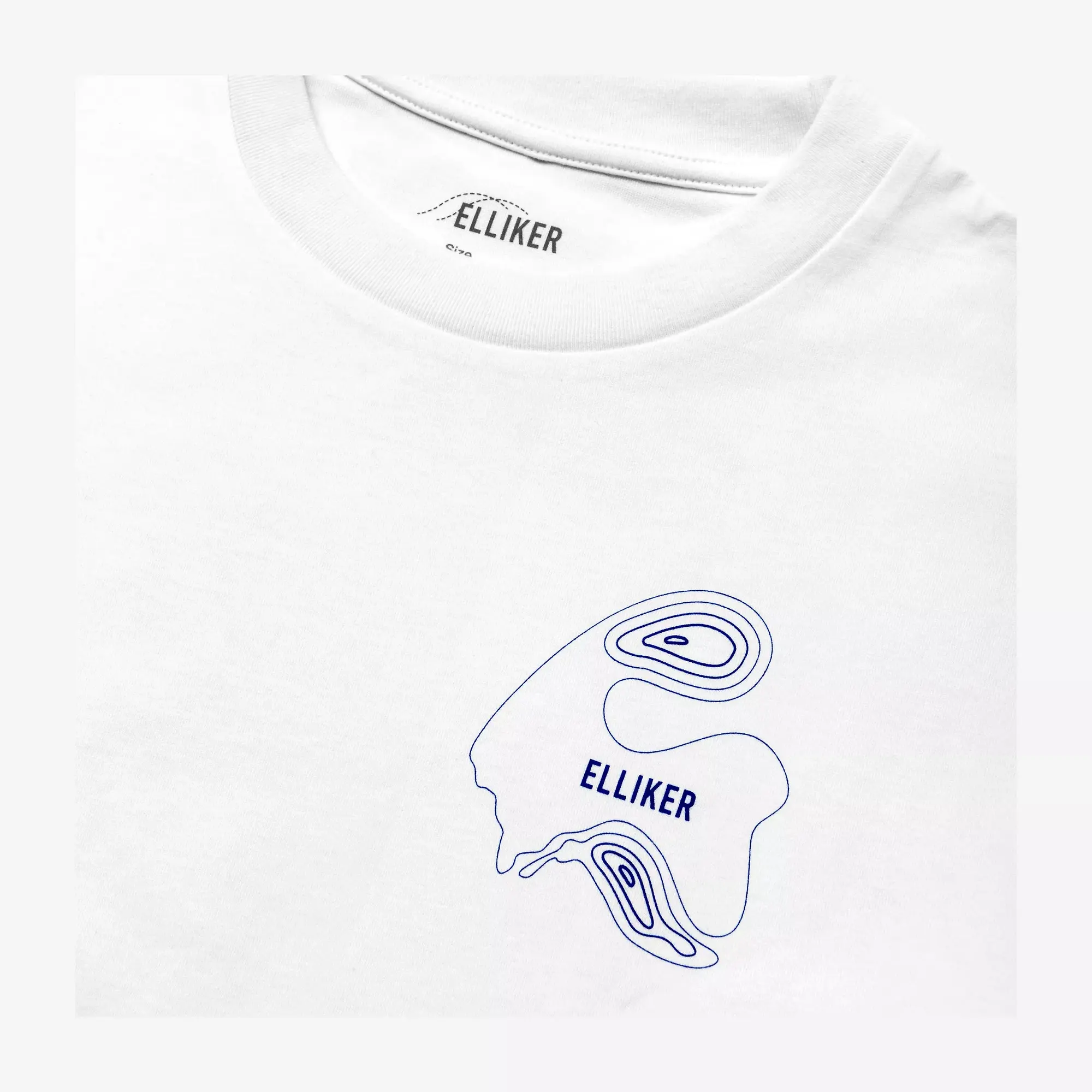 Product image 6 of 9 of Elliker Unisex Rill Hand Print Short Sleeve T-Shirt - White