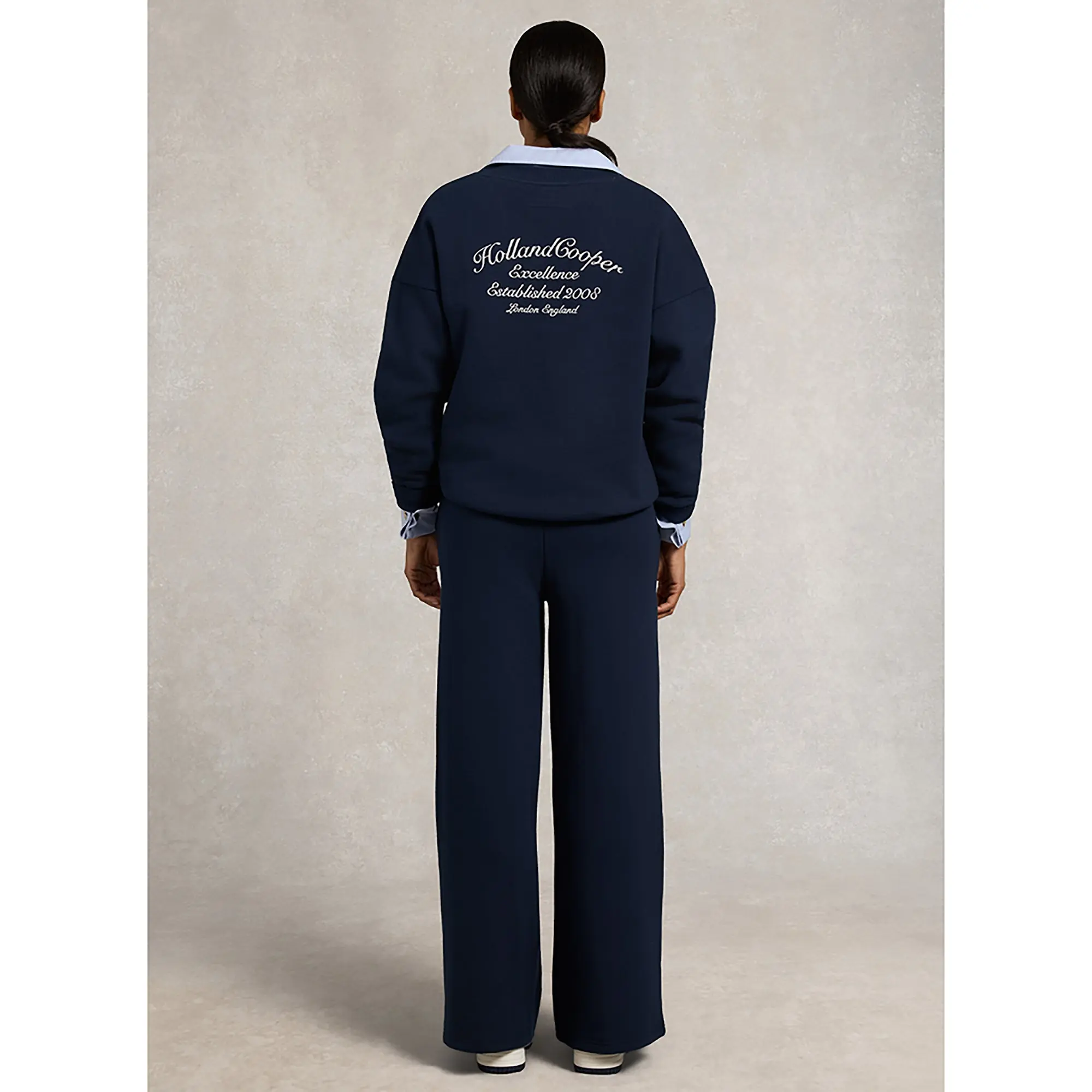 Product image 5 of 9 of Holland Cooper Women's Relaxed Fit V-Neck Sweat - Ink Navy Ecru