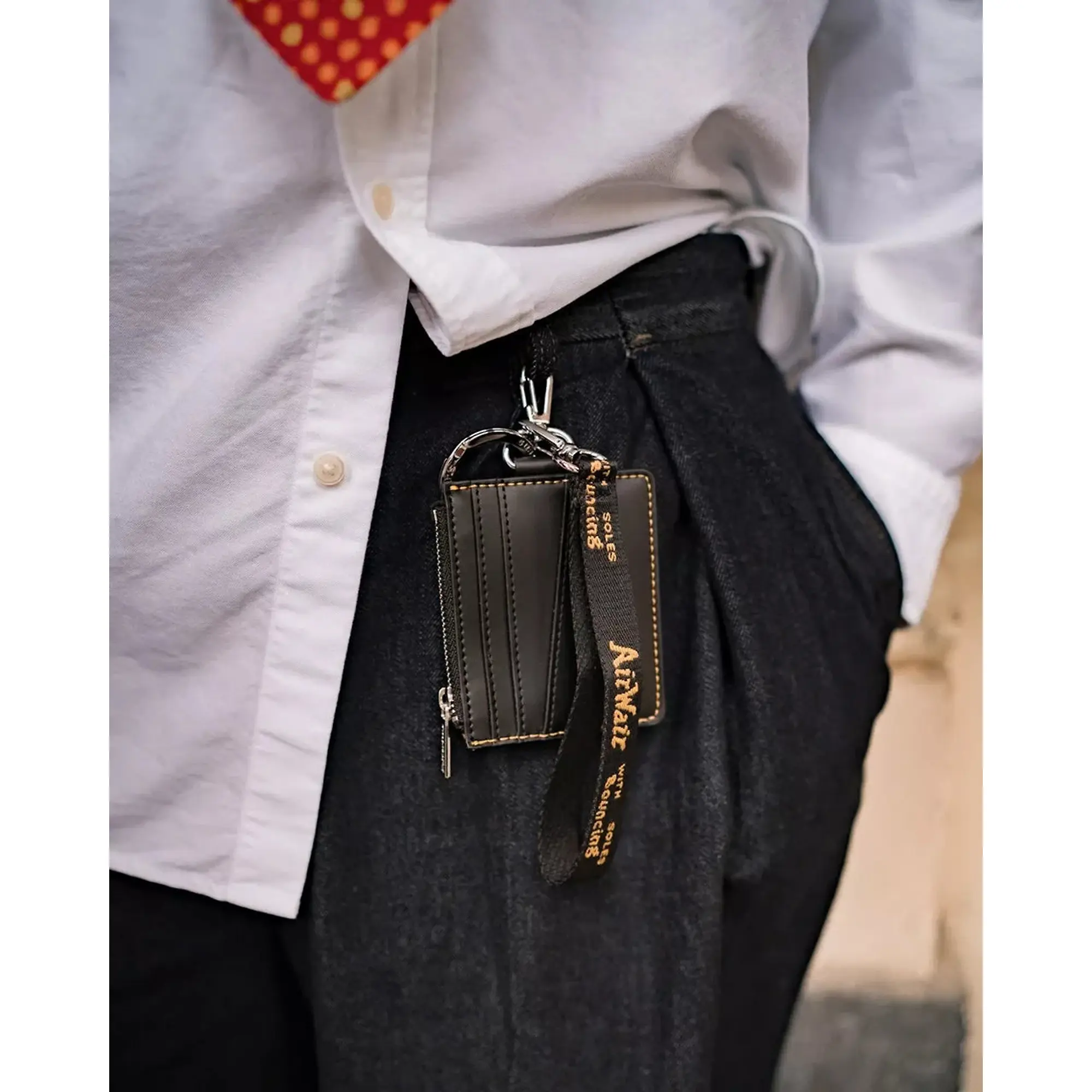 Product image 4 of 9 of Dr Martens Kiev Leather Cardholder Keyring - Black