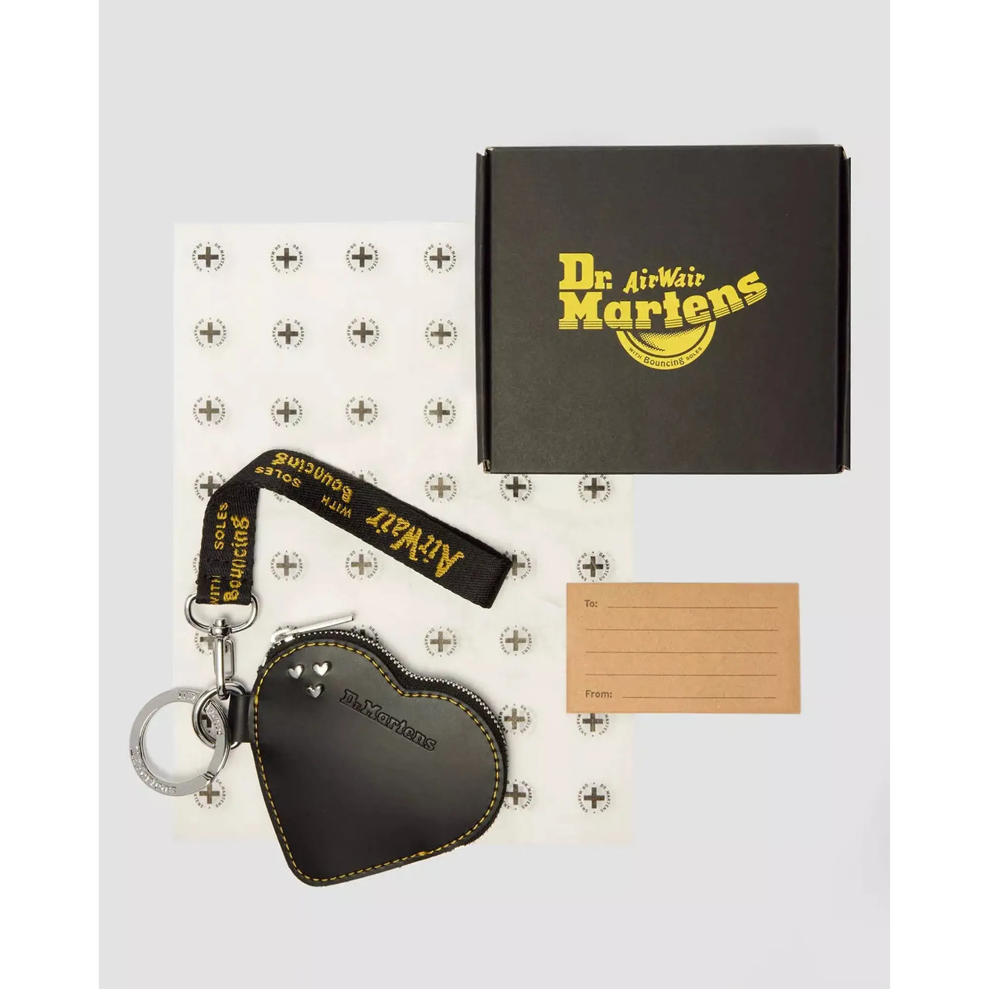 Product image 9 of 10 of Dr. Martens Leather Heart Shaped Keyring Purse - Black