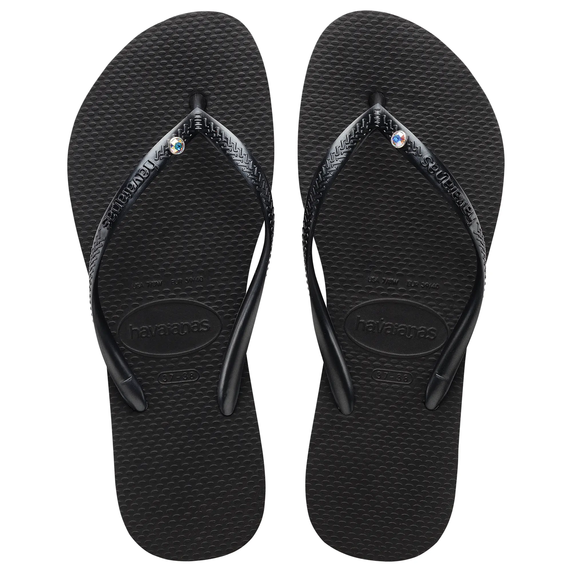 Product image 1 of 5 of Havaianas Women's Slim Crystal SW II Flip Flops - Black