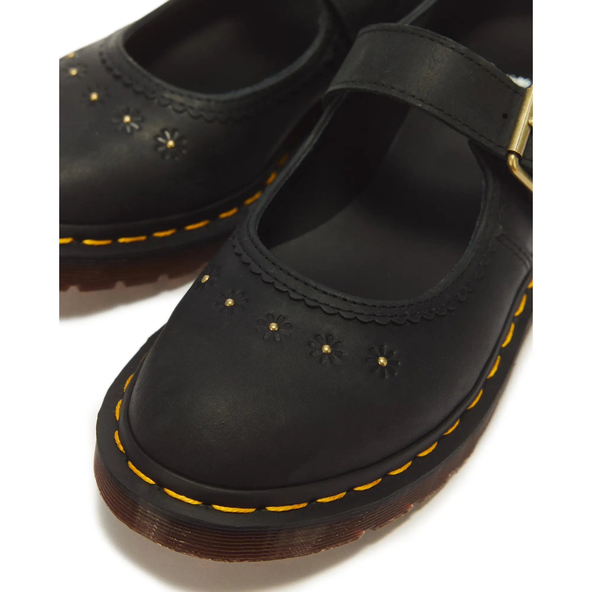 Product image 2 of 7 of Dr Martens Women's Mary Jane Flower Crazy Horse Shoes - Black