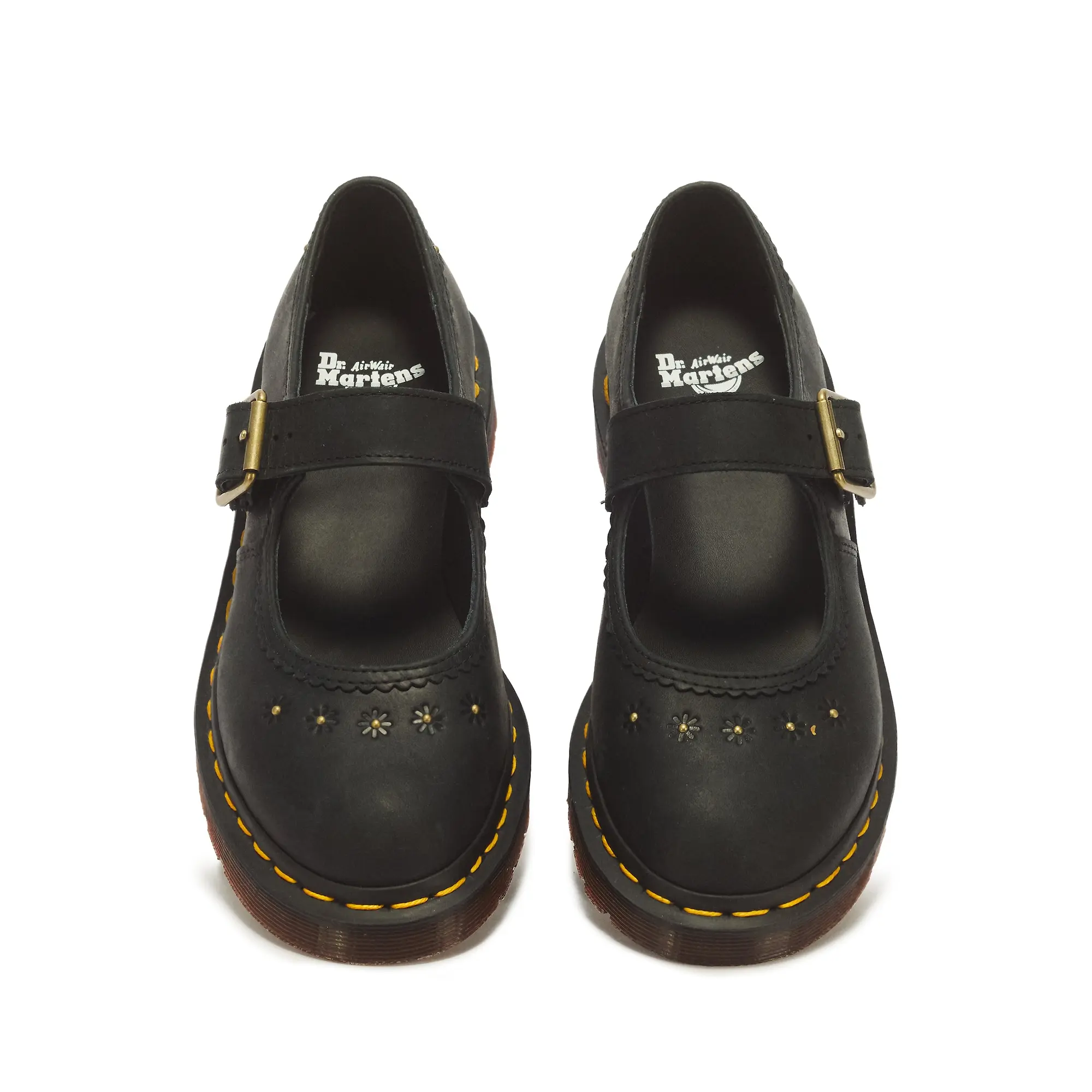 Product image 3 of 7 of Dr Martens Women's Mary Jane Flower Crazy Horse Shoes - Black