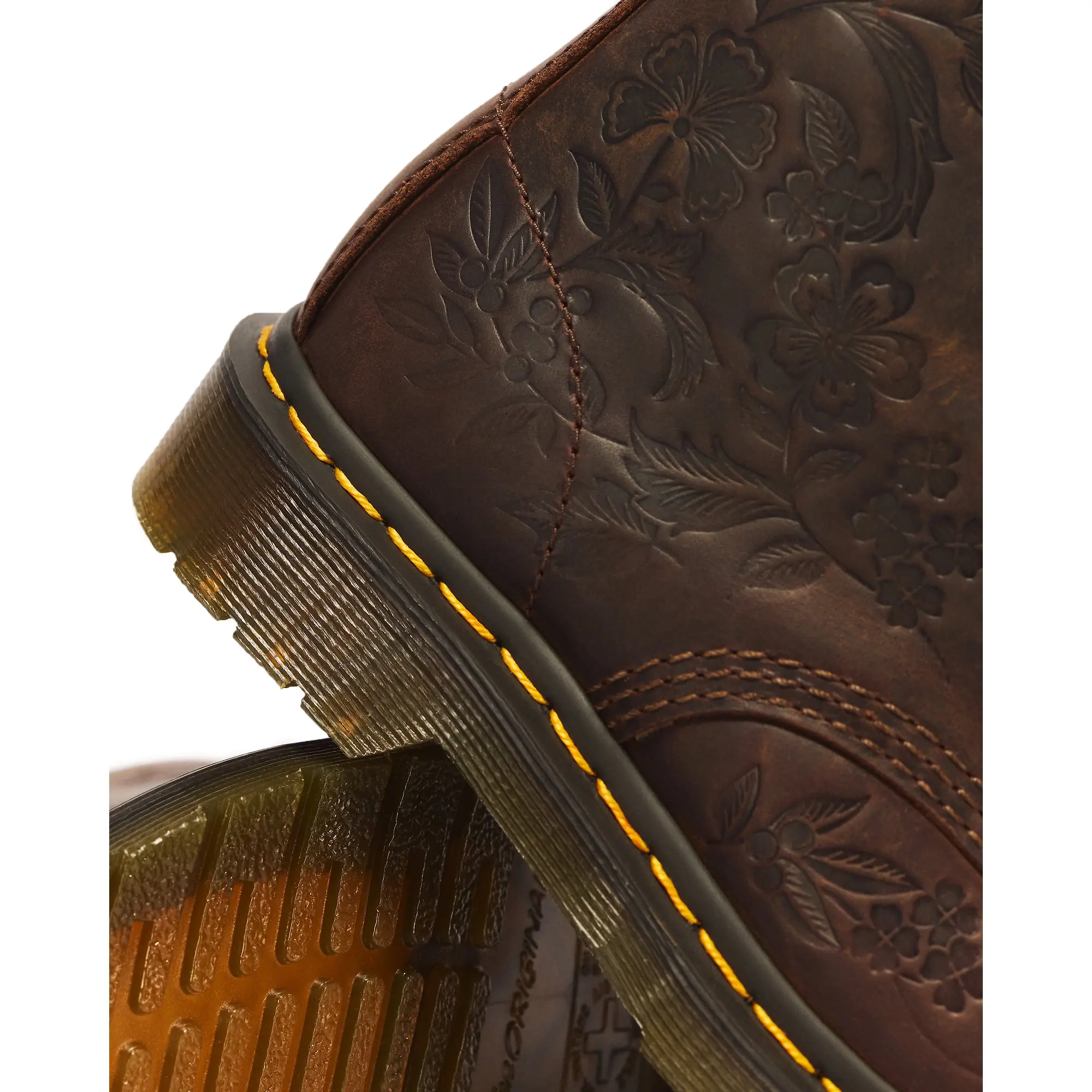 Product image 7 of 7 of Dr Martens Women's 1460 Pascal Deboss Floral 8 Eye Crazy Horse Leather Boots - Dark Brown