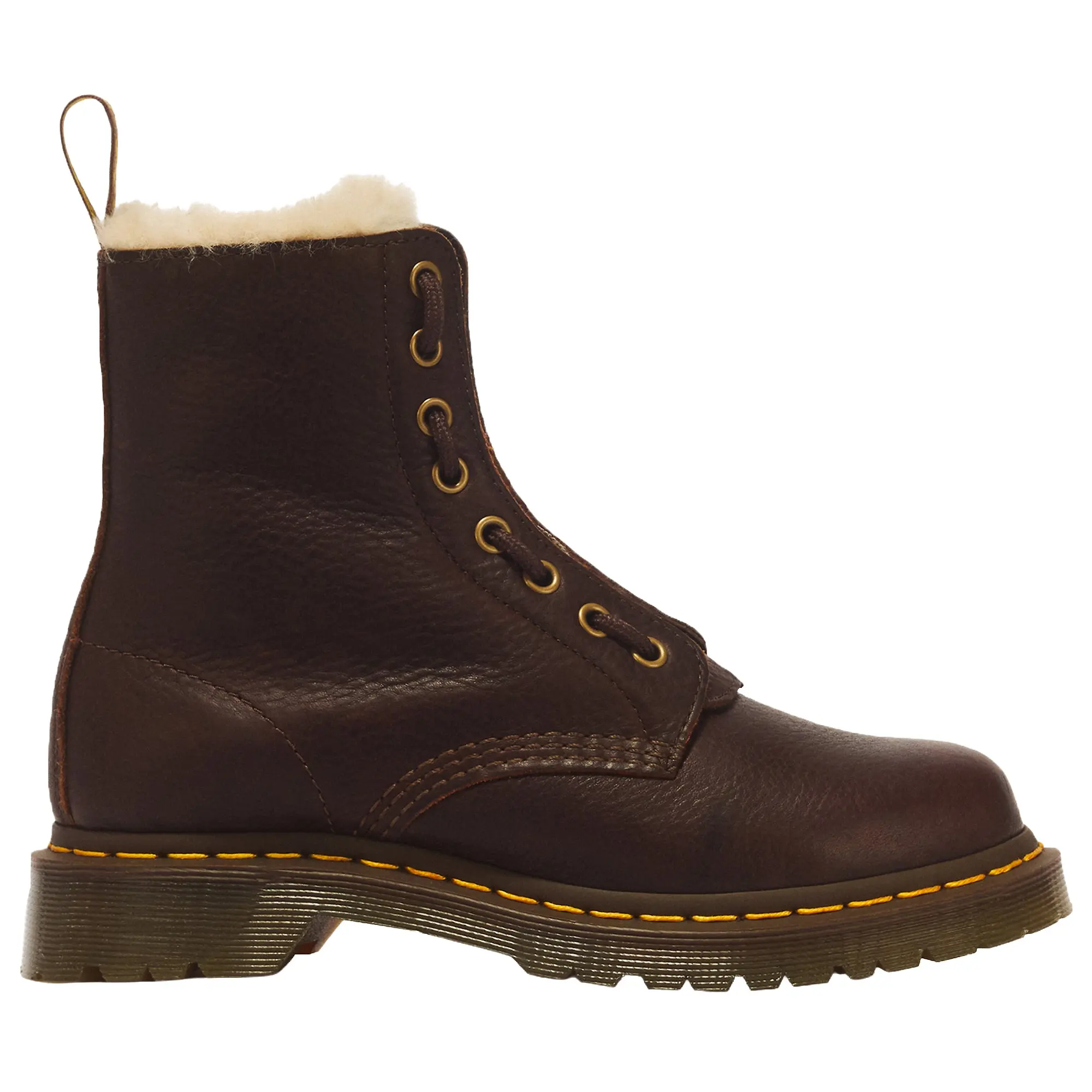 Product image 1 of 8 of Dr. Martens Women's 1460 Serena Zip 8 Eye Grizzly Leather Boots - Dark Brown