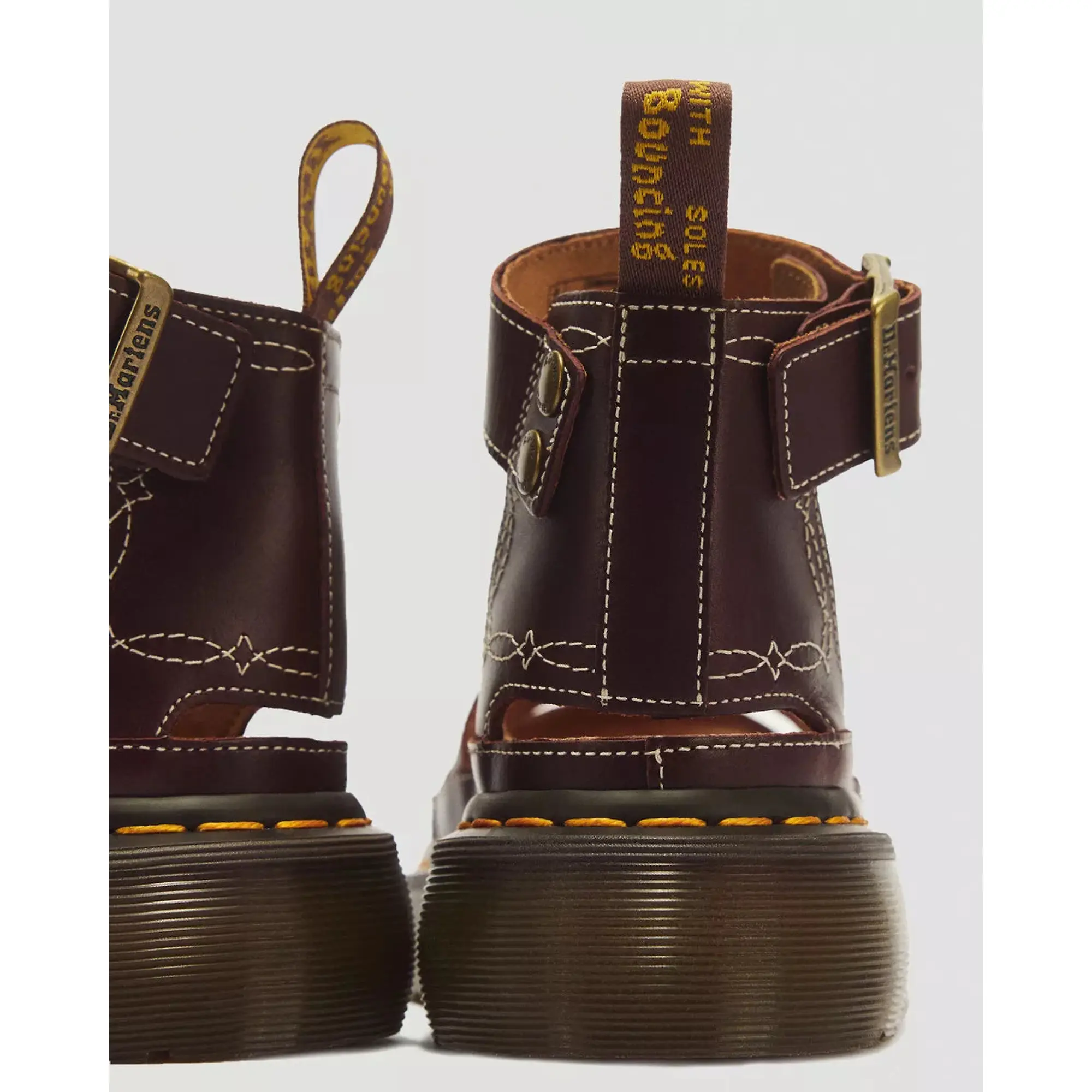 Product image 3 of 8 of Dr Martens Women's Clarissa II Quad Desert Rodeo Classic Pull Up Leather Sandals - Dark Brown