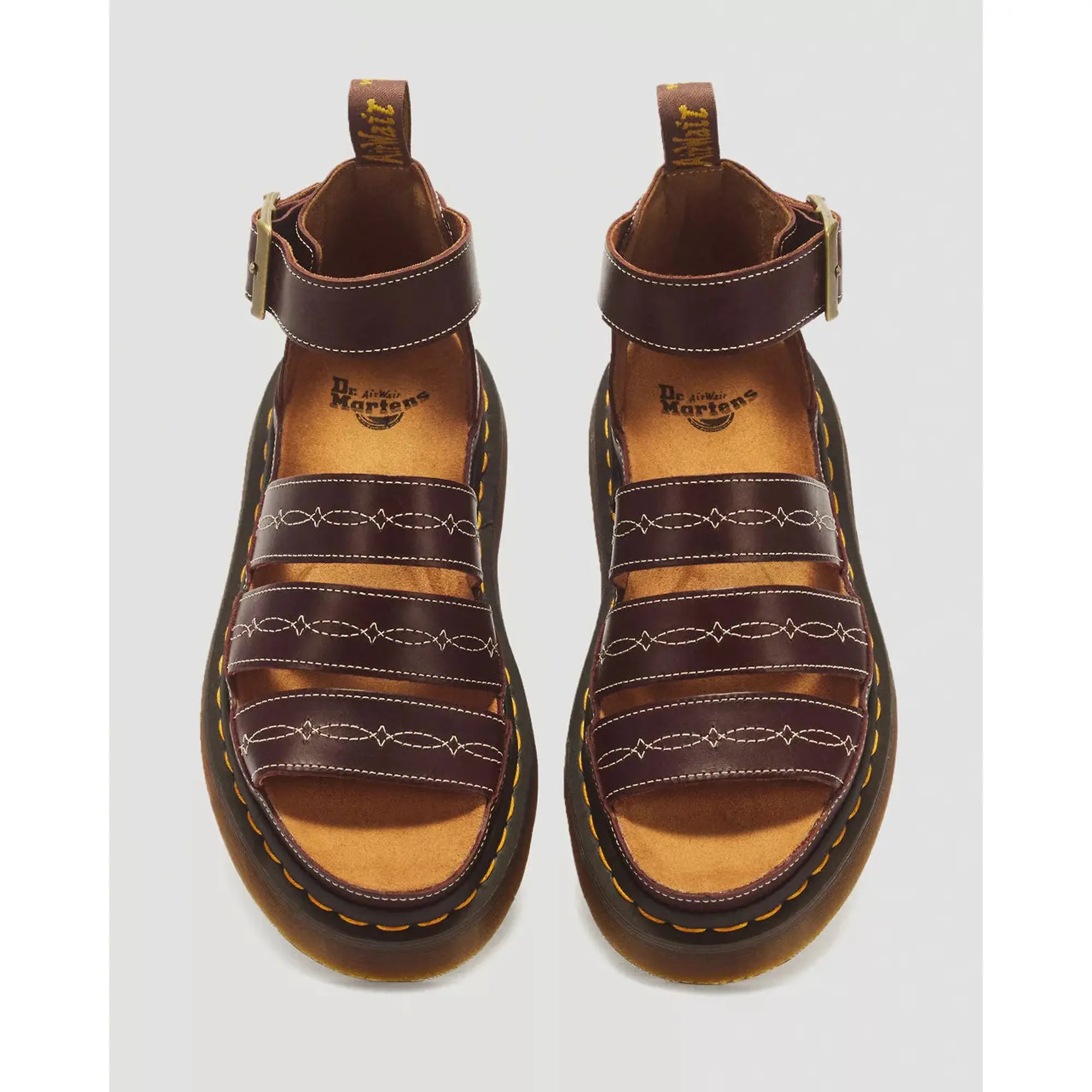 Product image 4 of 8 of Dr Martens Women's Clarissa II Quad Desert Rodeo Classic Pull Up Leather Sandals - Dark Brown