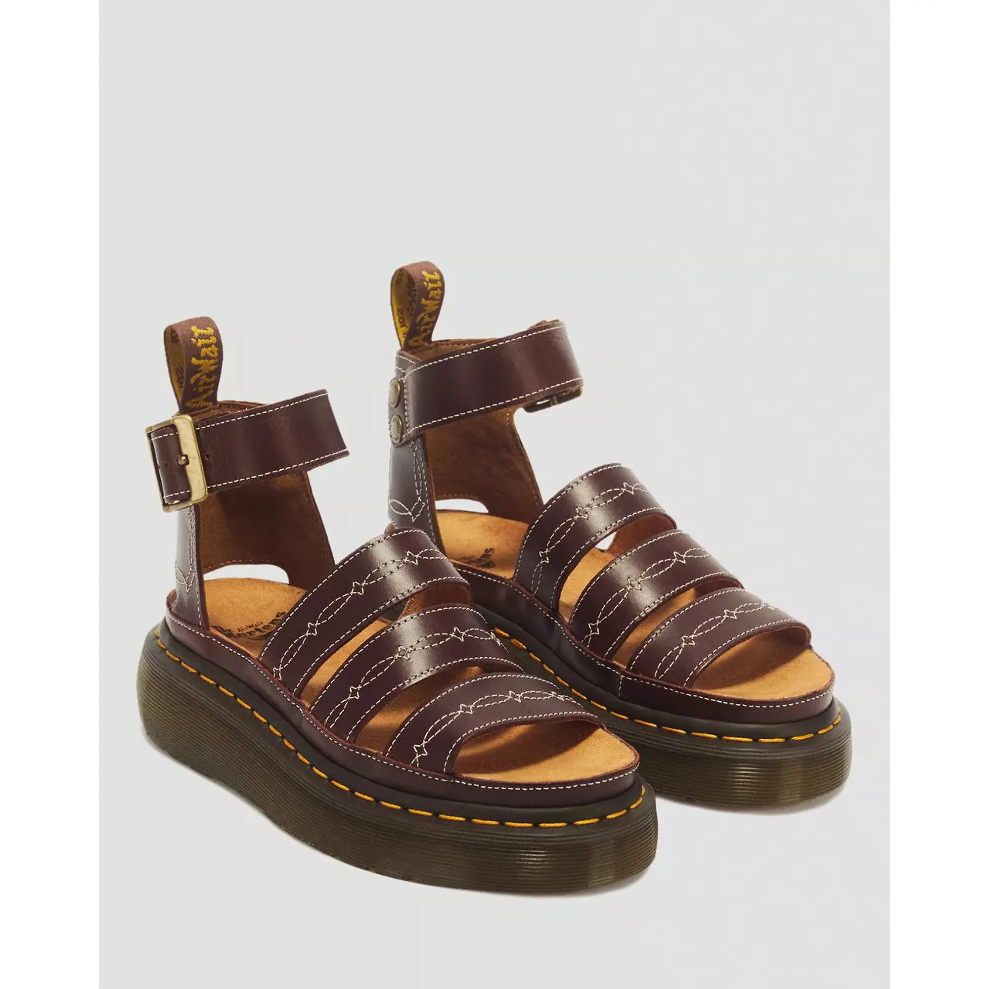Product image 5 of 8 of Dr Martens Women's Clarissa II Quad Desert Rodeo Classic Pull Up Leather Sandals - Dark Brown