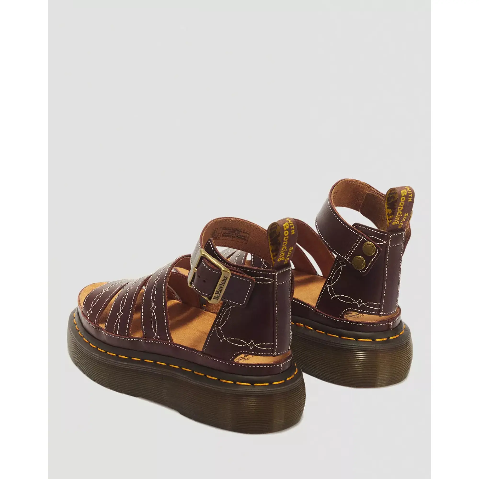 Product image 6 of 8 of Dr Martens Women's Clarissa II Quad Desert Rodeo Classic Pull Up Leather Sandals - Dark Brown