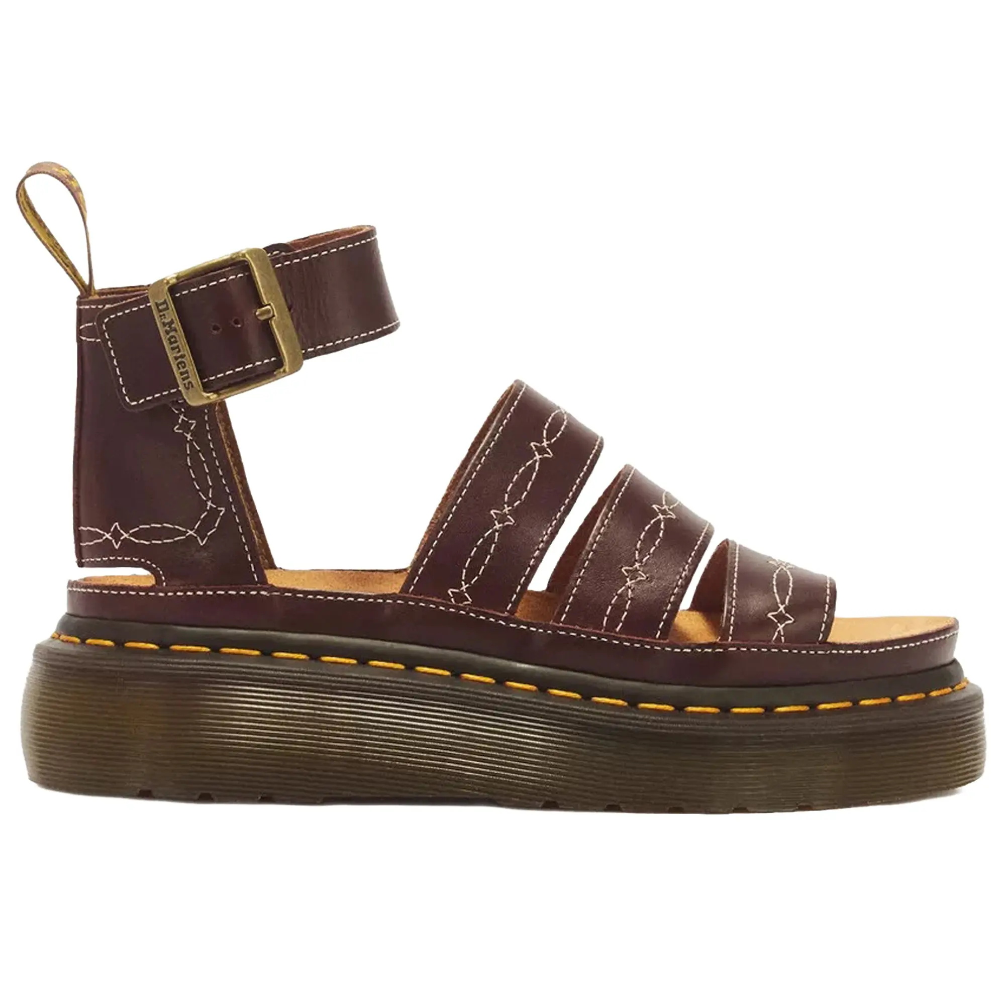 Product image 1 of 8 of Dr Martens Women's Clarissa II Quad Desert Rodeo Classic Pull Up Leather Sandals - Dark Brown