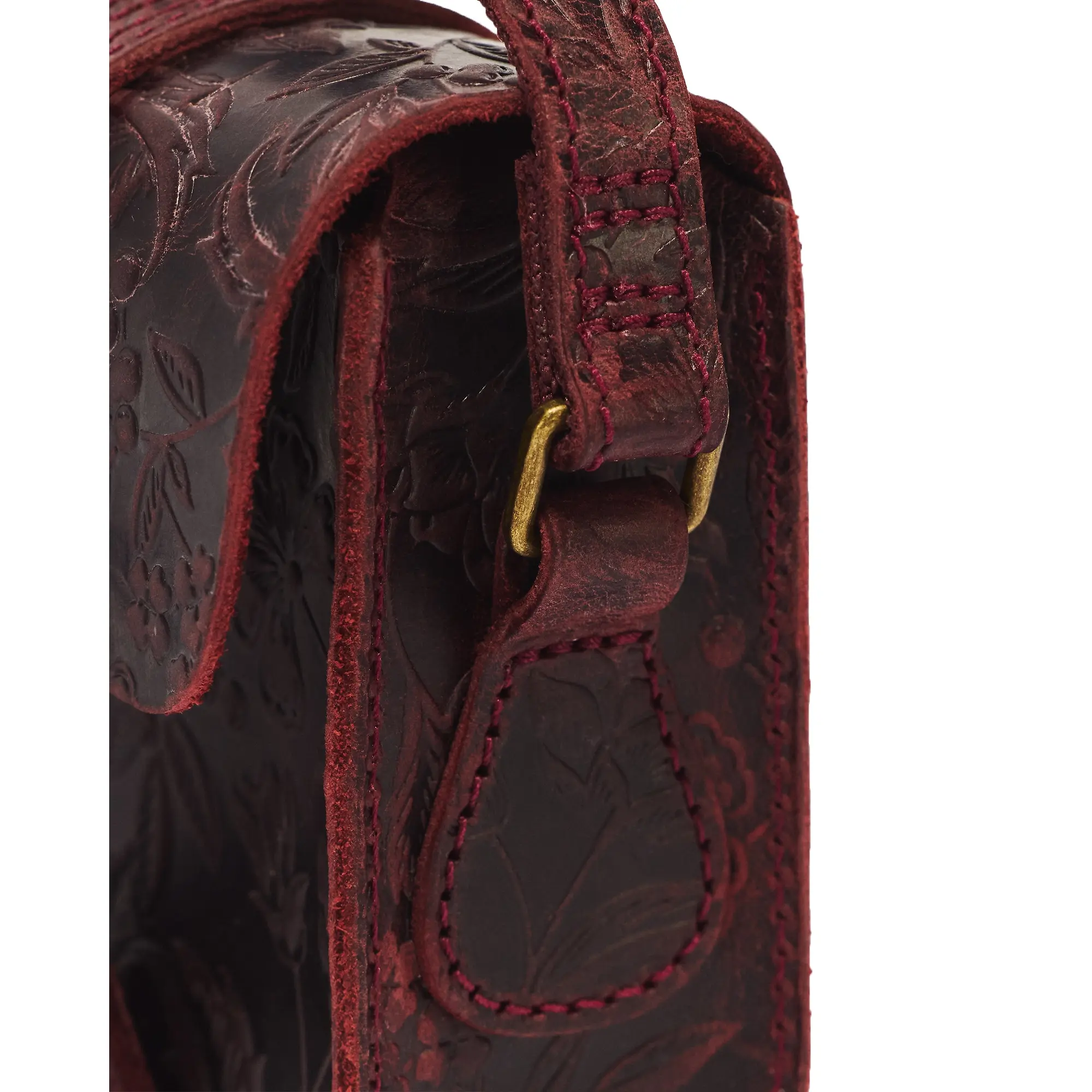 Product image 3 of 8 of Dr. Martens 7" Floral Emboss Crazy Horse Leather Satchel - Cherry Red