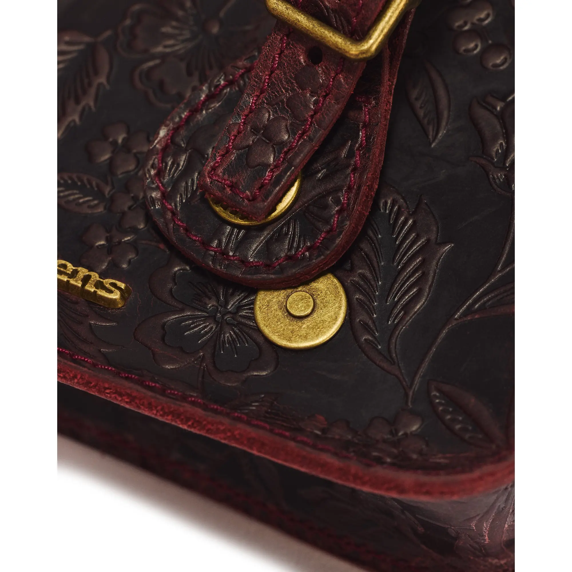 Product image 5 of 8 of Dr. Martens 7" Floral Emboss Crazy Horse Leather Satchel - Cherry Red