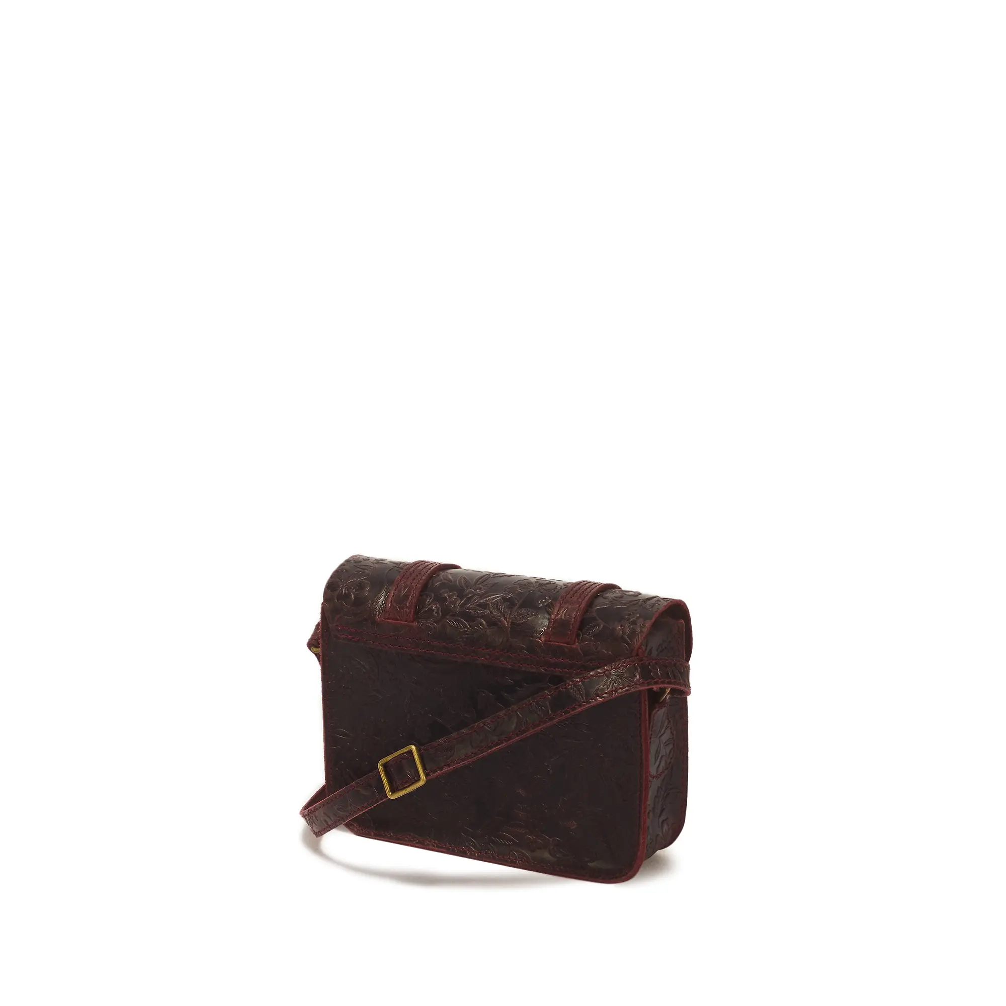 Product image 7 of 8 of Dr. Martens 7" Floral Emboss Crazy Horse Leather Satchel - Cherry Red