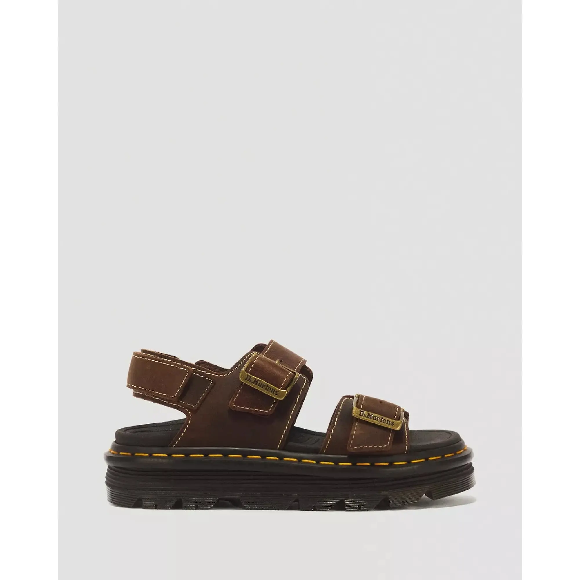 Product image 9 of 9 of Dr. Martens Women's Zebzag Crazy Horse Leather Sandals - Dark Brown