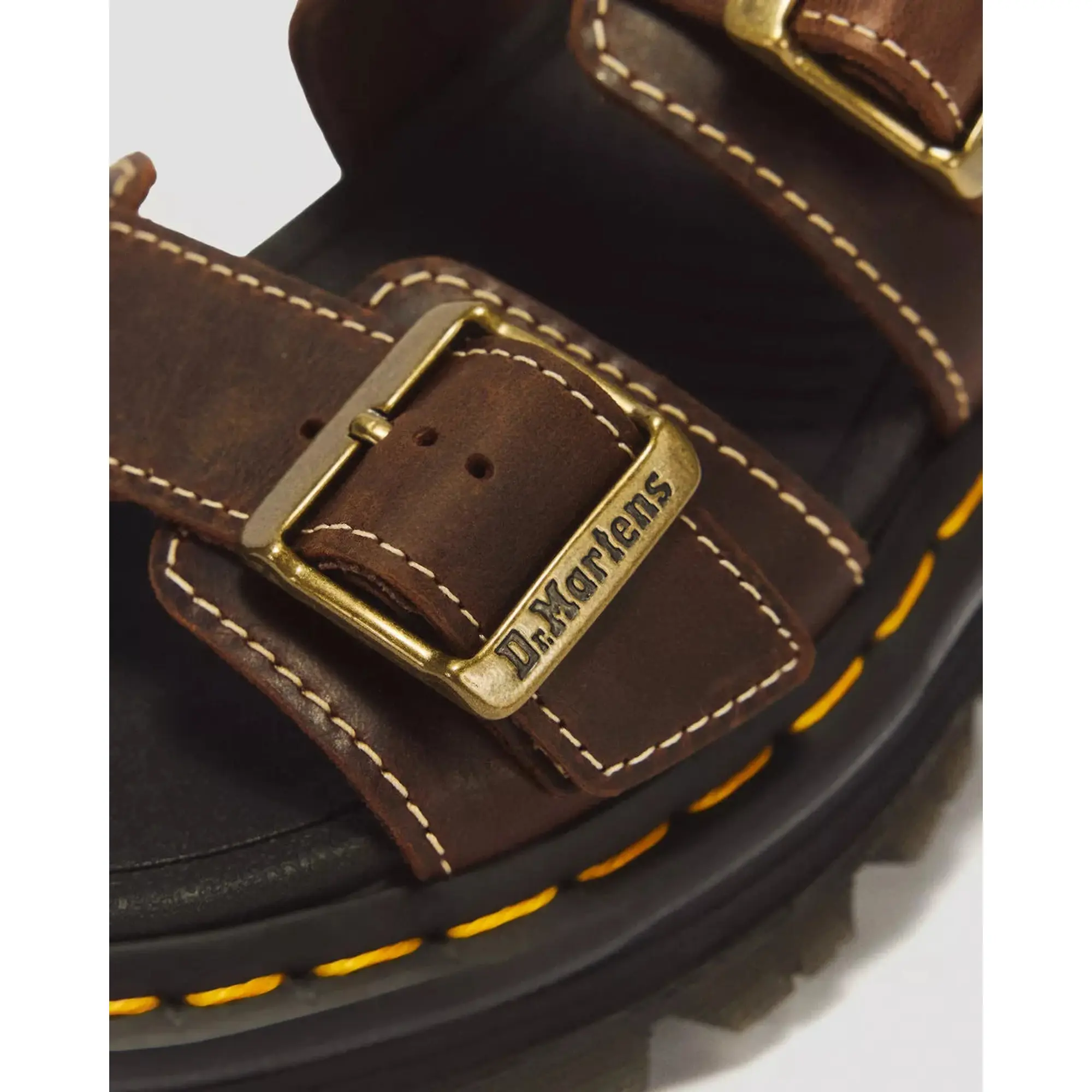 Product image 3 of 9 of Dr. Martens Women's Zebzag Crazy Horse Leather Sandals - Dark Brown