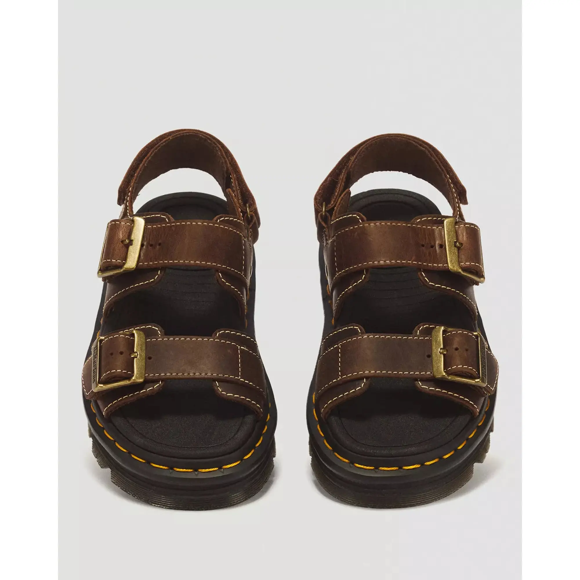 Product image 4 of 9 of Dr. Martens Women's Zebzag Crazy Horse Leather Sandals - Dark Brown