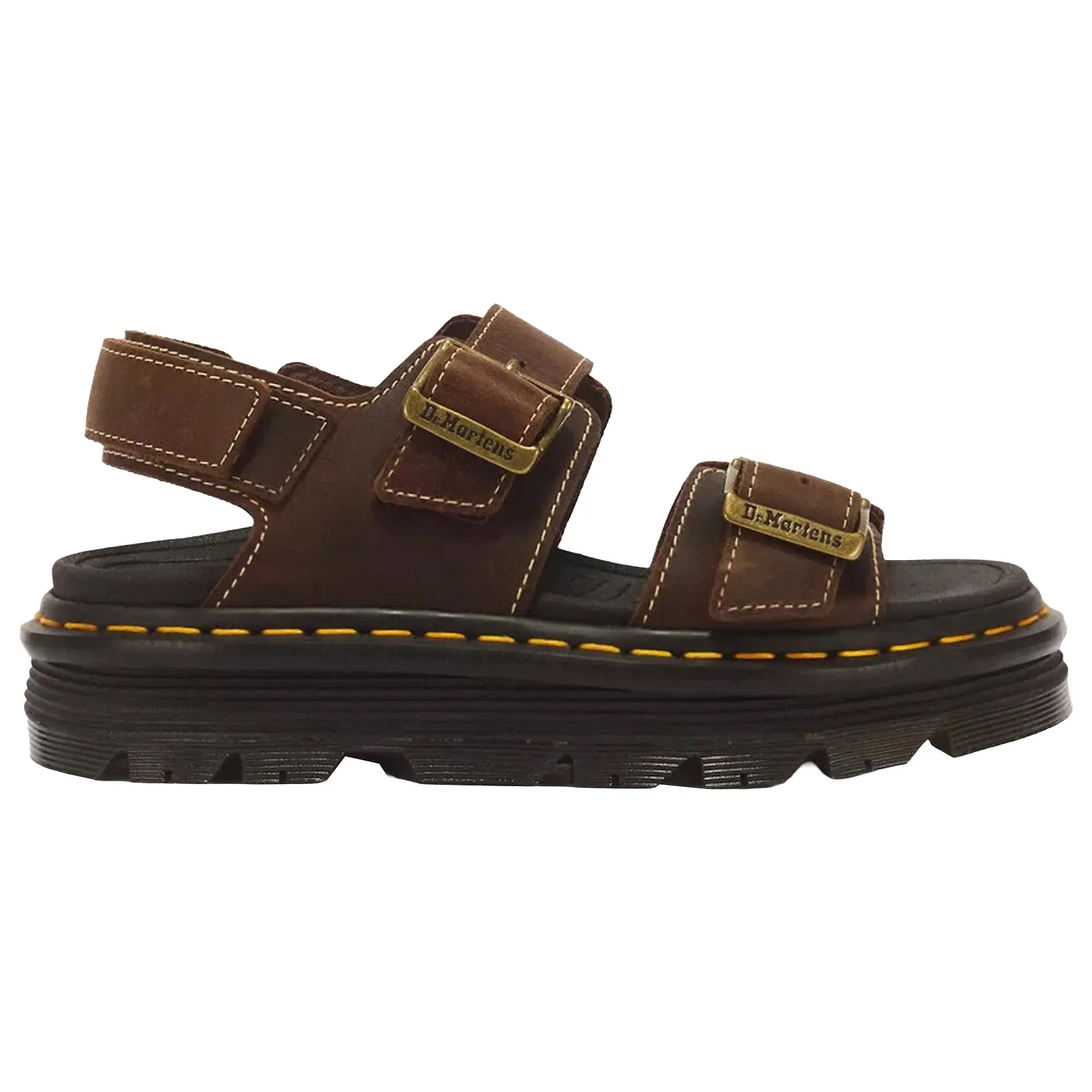 Product image 1 of 9 of Dr. Martens Women's Zebzag Crazy Horse Leather Sandals - Dark Brown